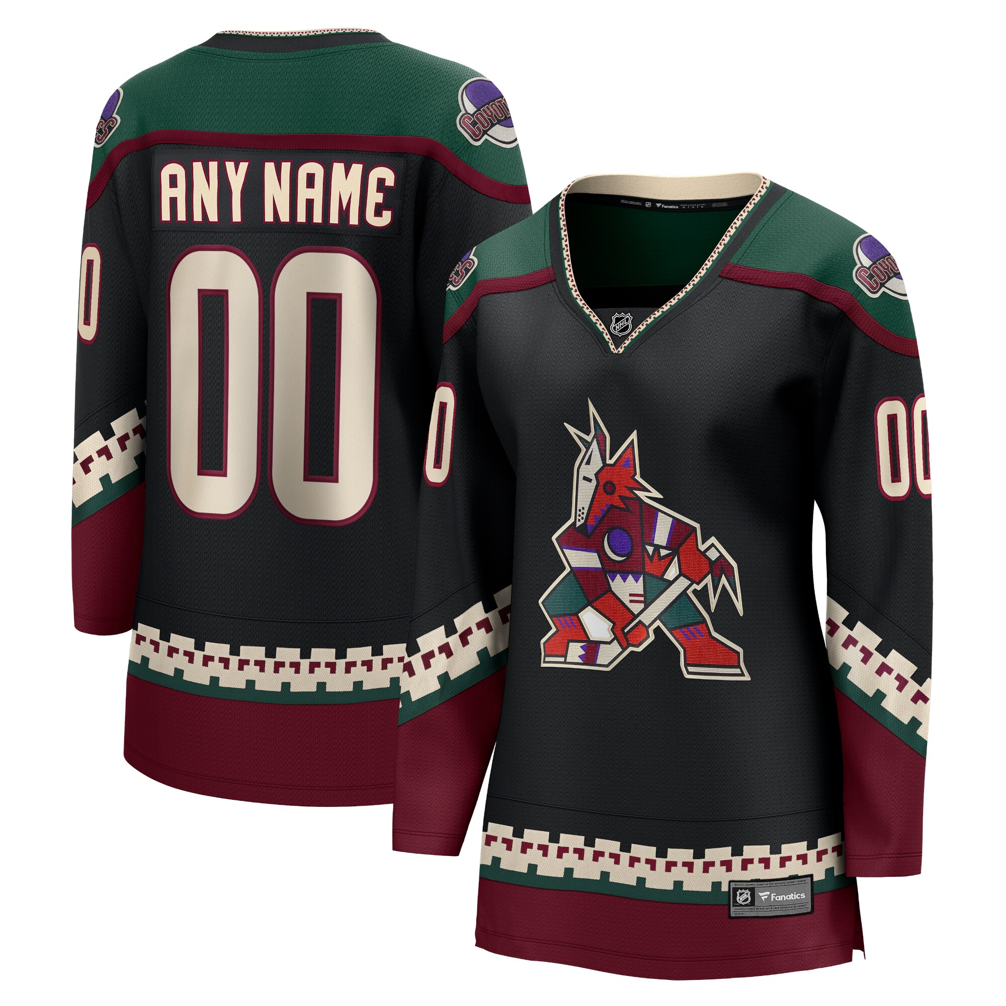 Arizona Coyotes Fanatics Women's Home Breakaway Custom Jersey - Black cheap jerseys for sale - CheapJerseys.Shop