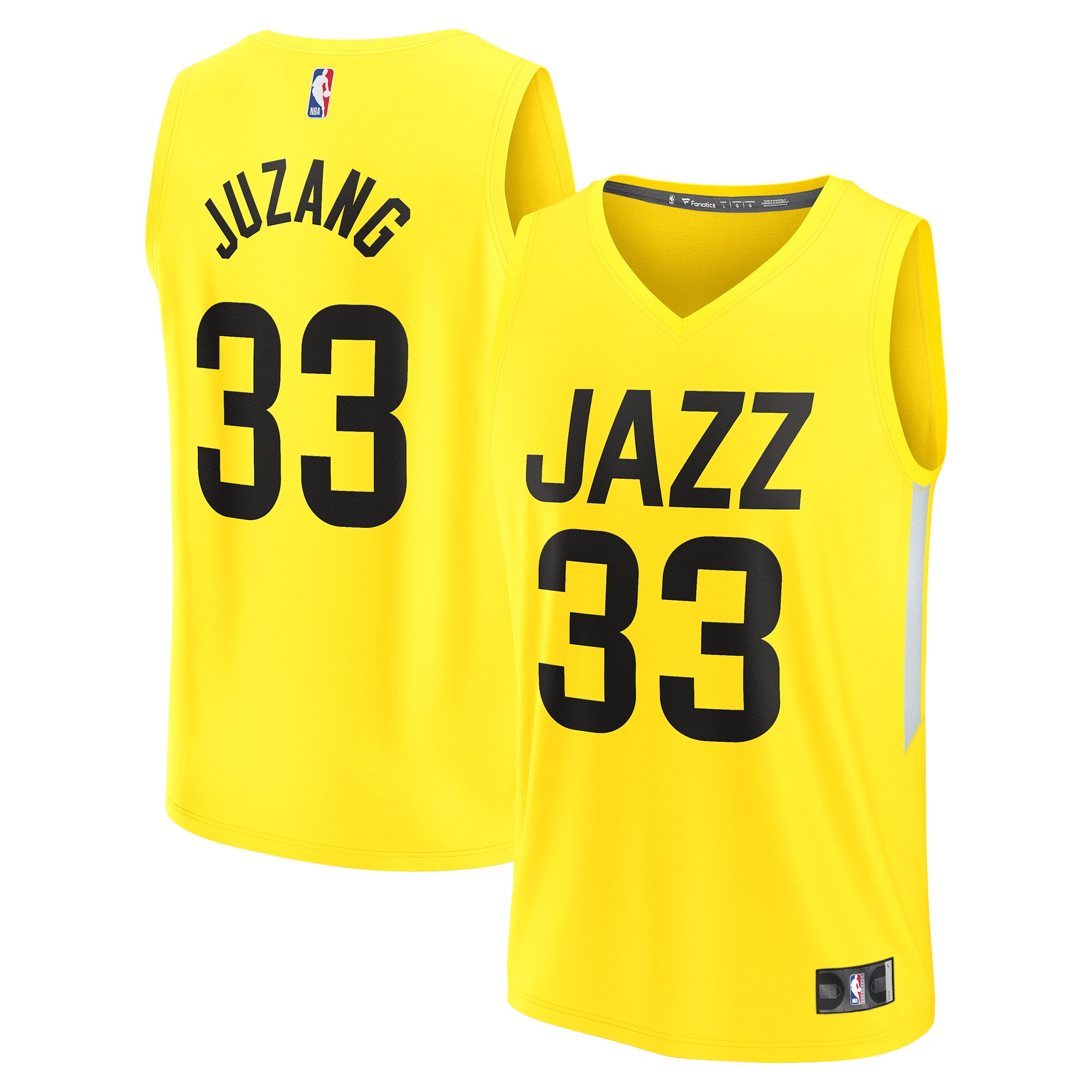 Johnny Juzang Utah Jazz Fanatics Fast Break Replica Player Jersey - Icon Edition - Yellow cheap jerseys for sale - CheapJerseys.Shop