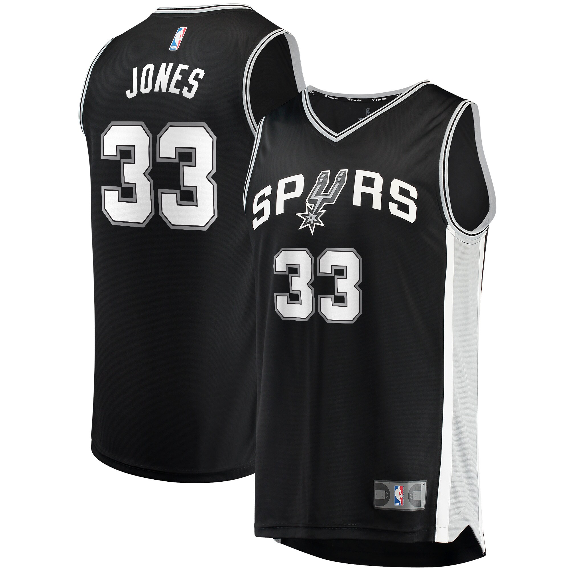 Tre Jones San Antonio Spurs Fanatics Fast Break Replica Jersey - Icon Edition - Black cheap jerseys for sale - CheapJerseys.Shop