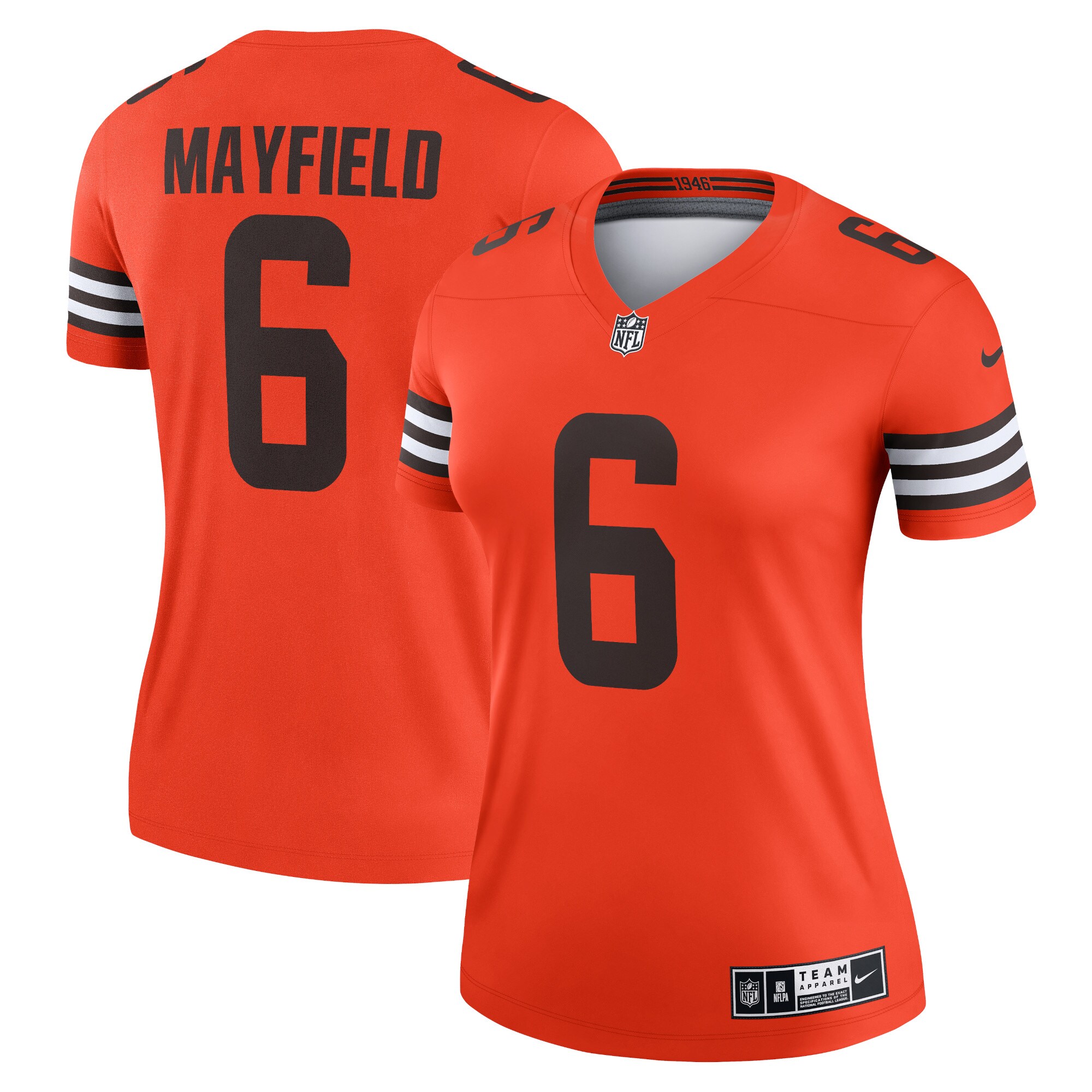 Baker Mayfield Cleveland Browns Women's Inverted Legend Jersey - Orange cheap jerseys for sale - CheapJerseys.Shop