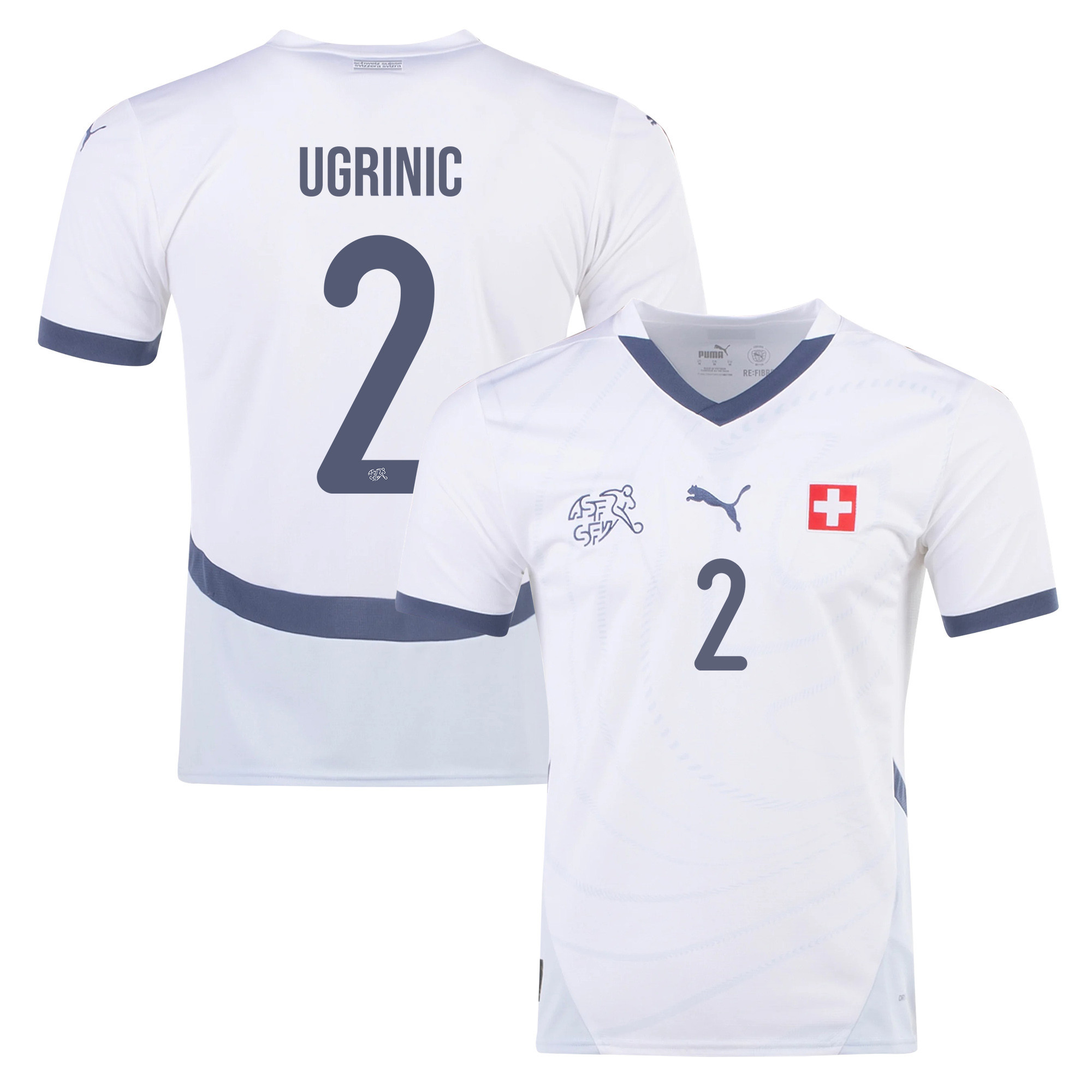 Filip Ugrinic 2 Switzerland National Team 2024/25 Away Men Jersey - White cheap jerseys for sale - CheapJerseys.Shop