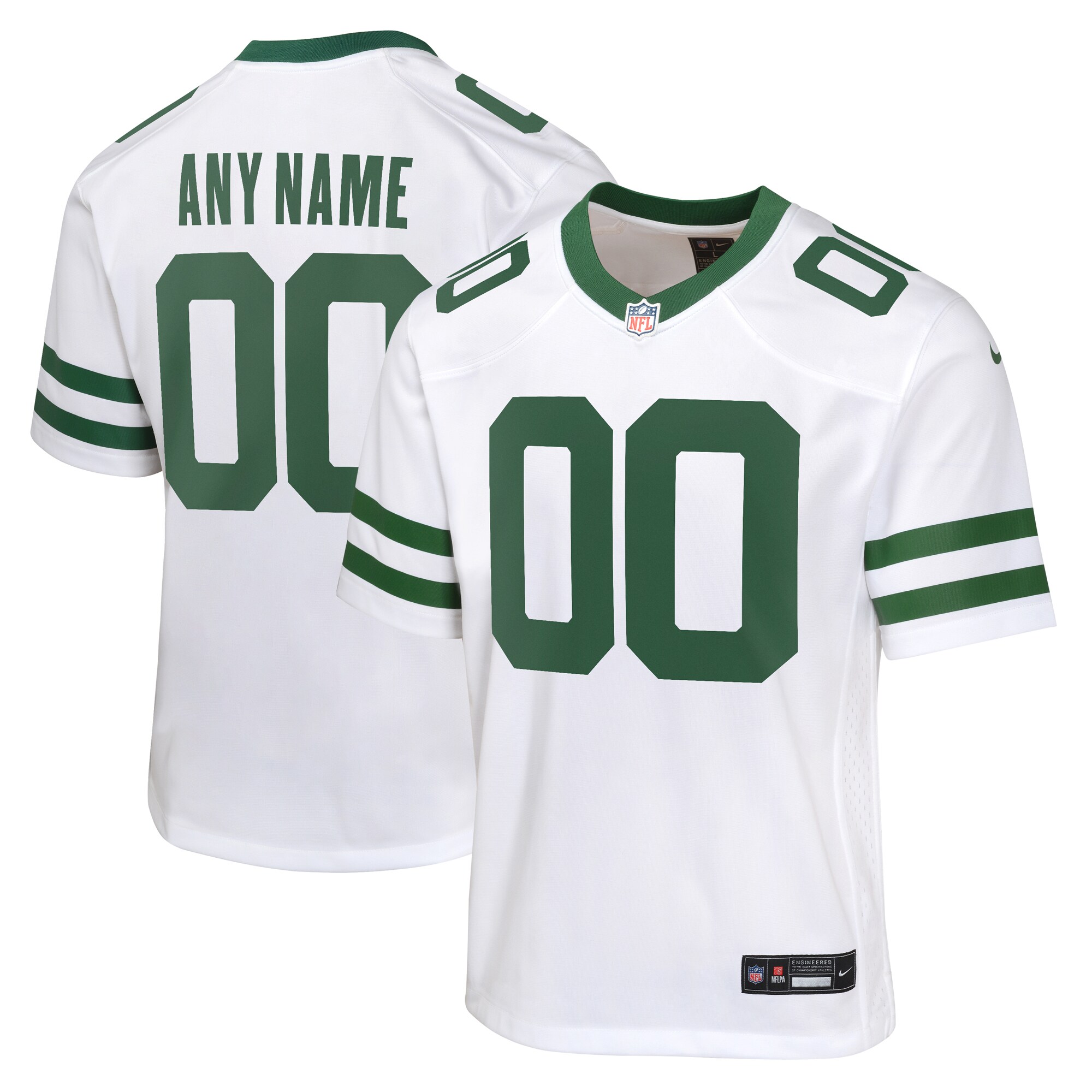 New York Jets Youth Custom Game Jersey - Legacy White cheap jerseys for sale - CheapJerseys.Shop
