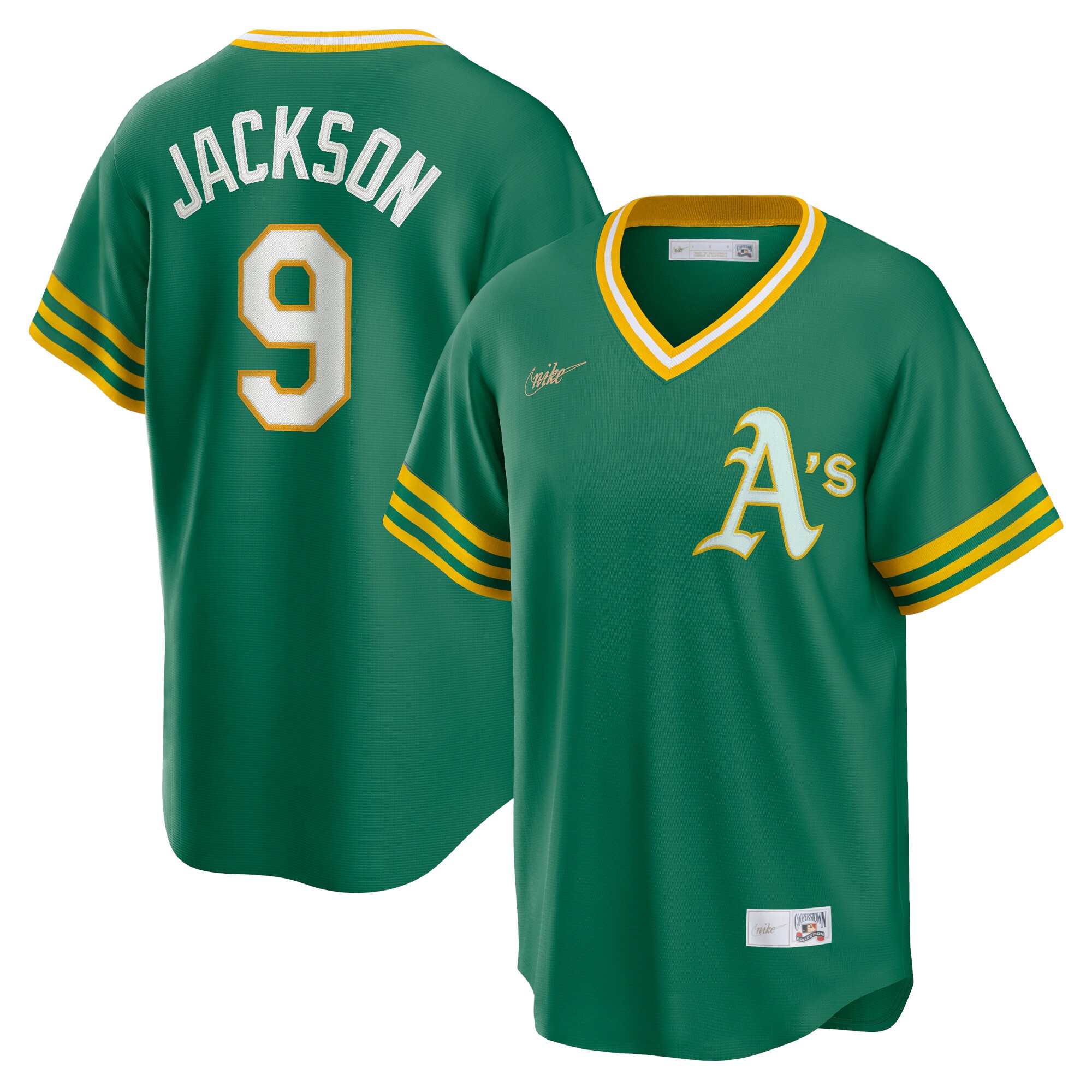 Reggie Jackson Oakland Athletics Road Cooperstown Collection Player Jersey - Kelly Green cheap jerseys for sale - CheapJerseys.Shop