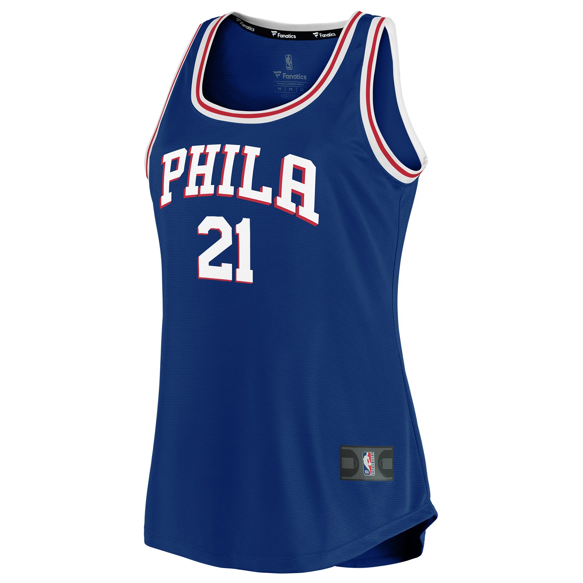 Joel Embiid Philadelphia 76ers Fanatics Women's Fast Break Team Tank Jersey - Icon Edition - Royal cheap jerseys for sale - CheapJerseys.Shop