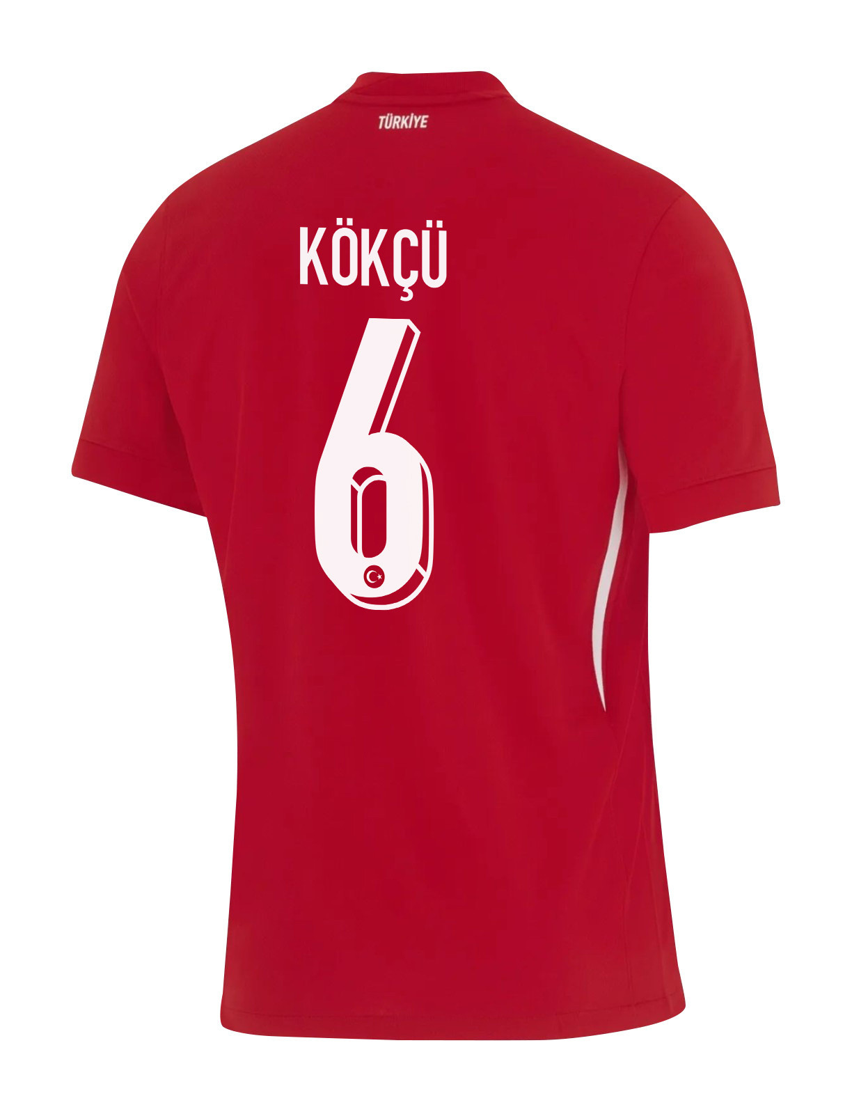 Orkun Kökçü 6 Turkey National Team 2024 Away Stadium Men Jersey - Red cheap jerseys for sale - CheapJerseys.Shop