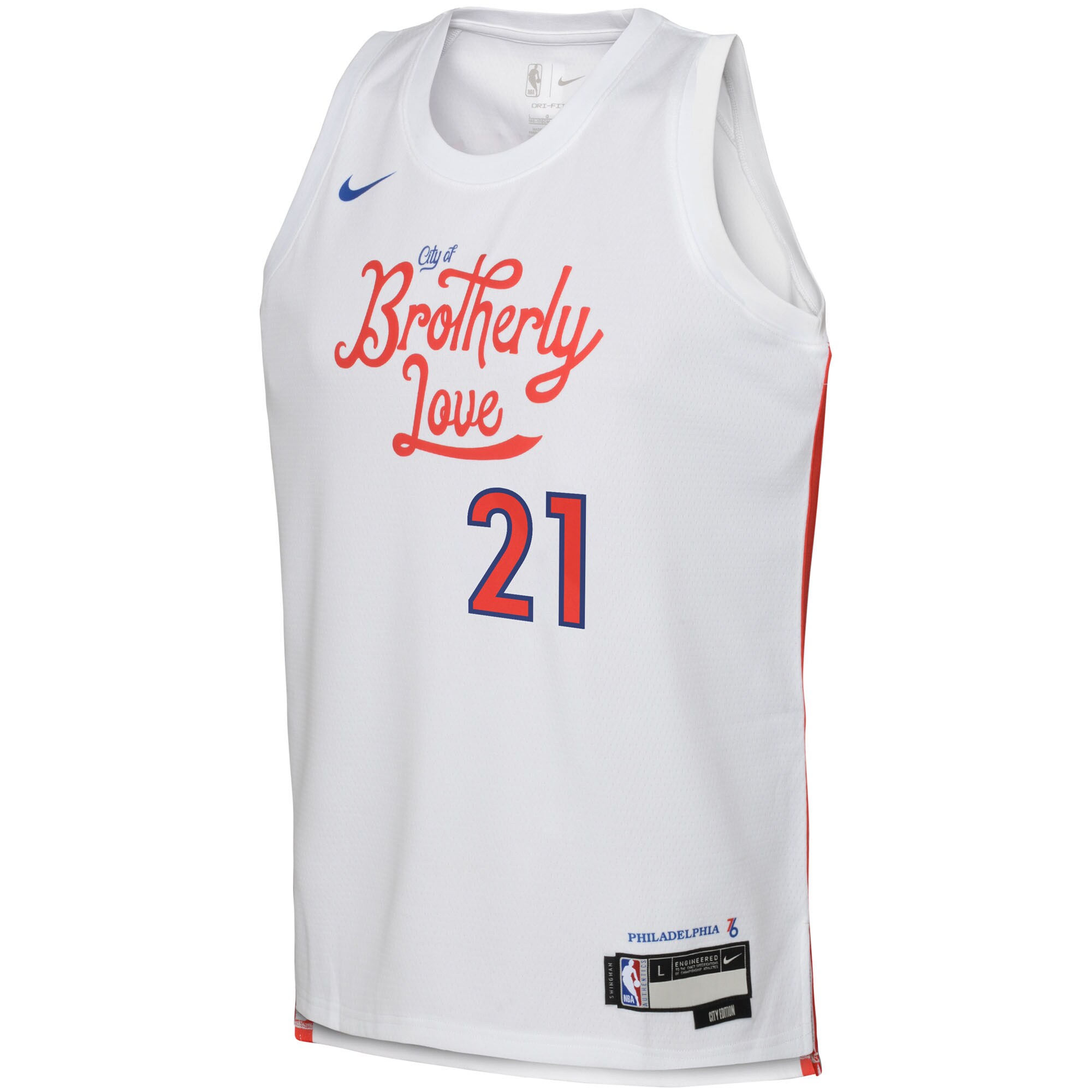 Joel Embiid Philadelphia 76ers Youth 2022\/23 Swingman Jersey - City Edition - White cheap jerseys for sale - CheapJerseys.Shop