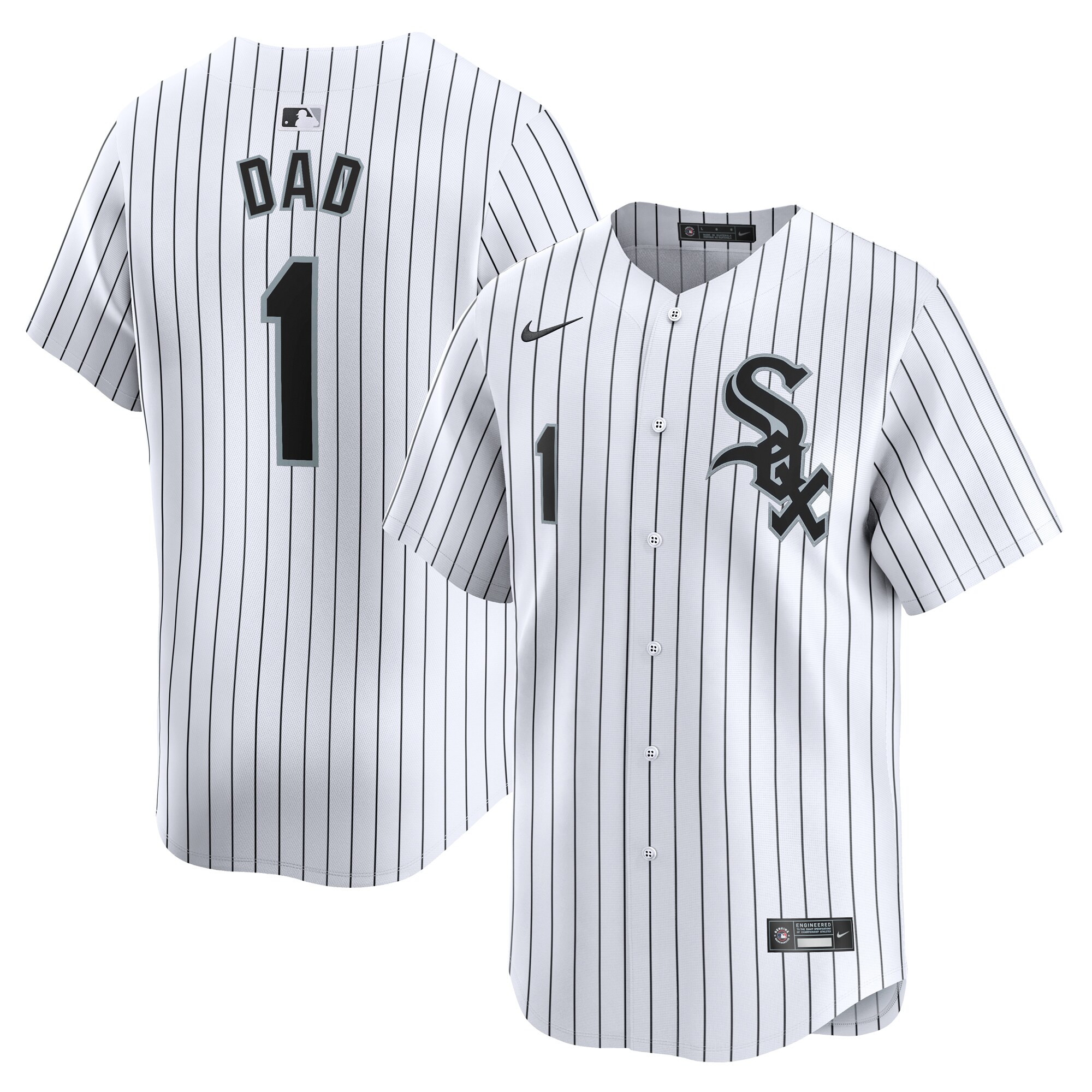 Chicago White Sox #1 Dad Home Limited Jersey - White cheap jerseys for sale - CheapJerseys.Shop