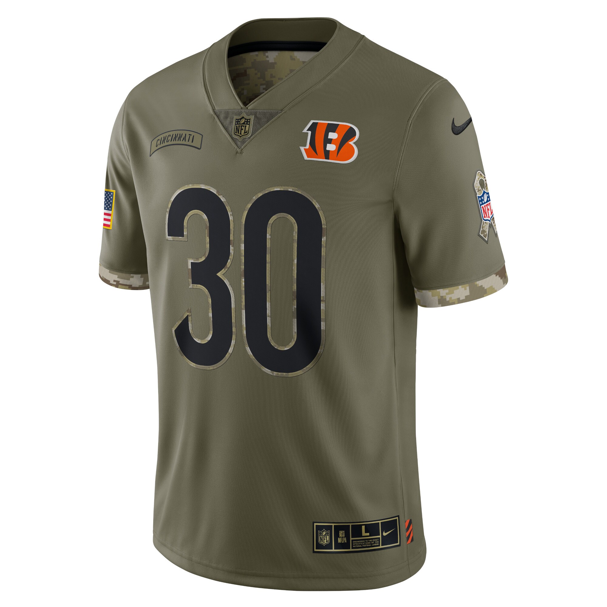 Jessie Bates III Cincinnati Bengals 2022 Salute To Service Limited Jersey - Olive cheap jerseys for sale - CheapJerseys.Shop