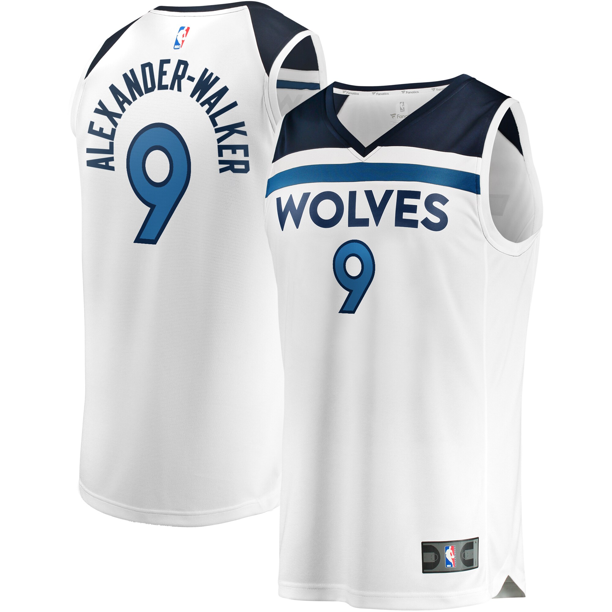 Nickeil Alexander-Walker Minnesota Timberwolves Fanatics Fast Break Replica Player Jersey - Association Edition - White cheap jerseys for sale - CheapJerseys.Shop