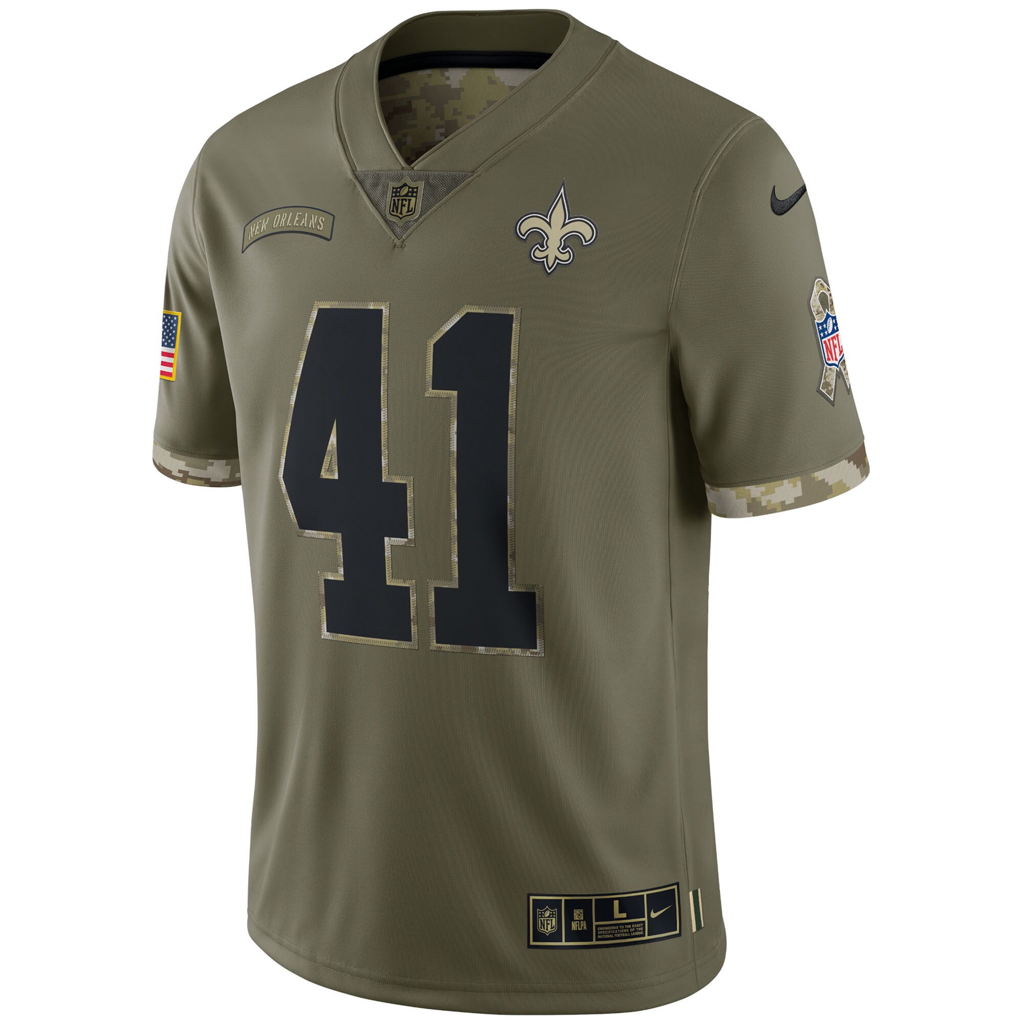 Alvin Kamara New Orleans Saints 2022 Salute To Service Limited Jersey - Olive cheap jerseys for sale - CheapJerseys.Shop