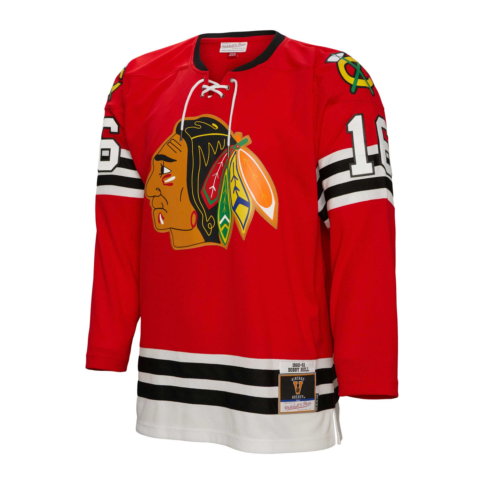 Bobby Hull Chicago Blackhawks Mitchell & Ness 1960\/61 Blue Line Player Jersey - Red cheap jerseys for sale - CheapJerseys.Shop