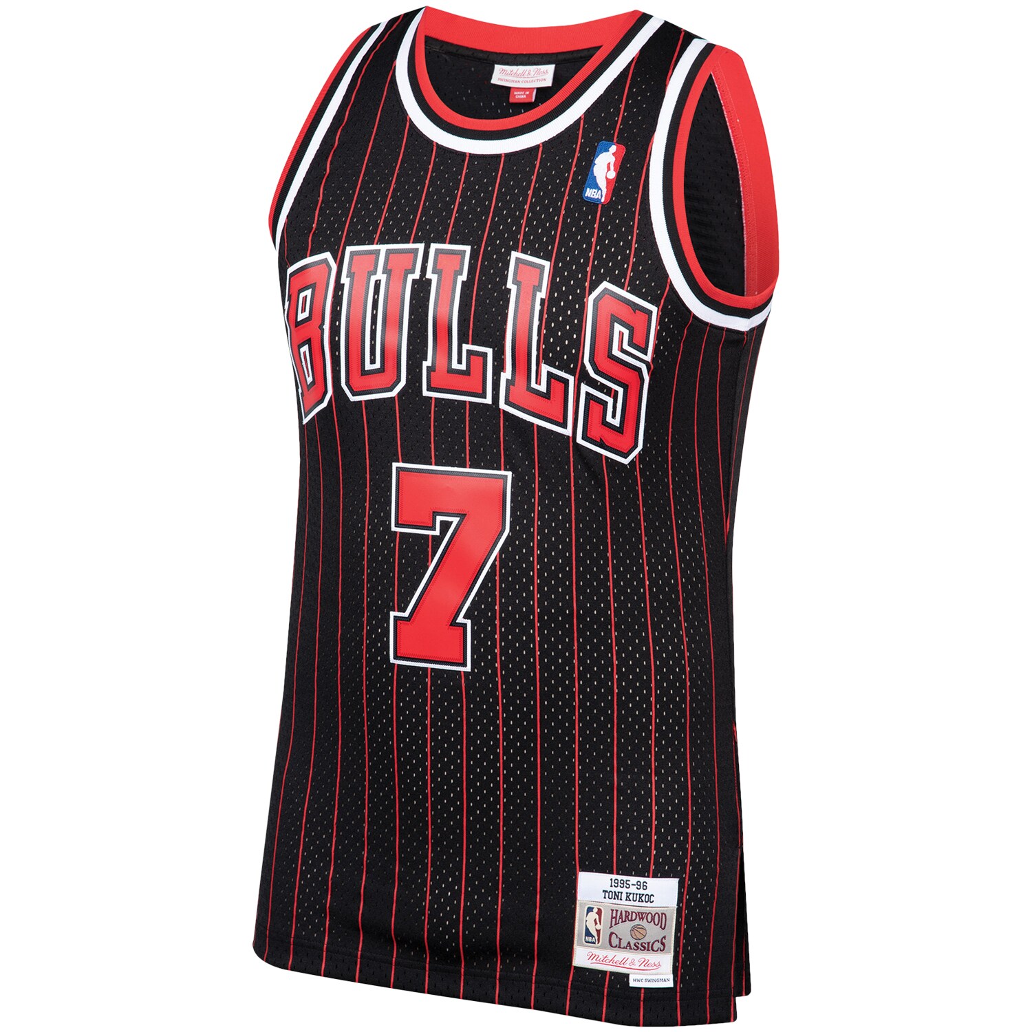 Toni Kukoc Chicago Bulls Mitchell & Ness 1995\/96 Hardwood Classics Swingman Jersey - Black cheap jerseys for sale - CheapJerseys.Shop