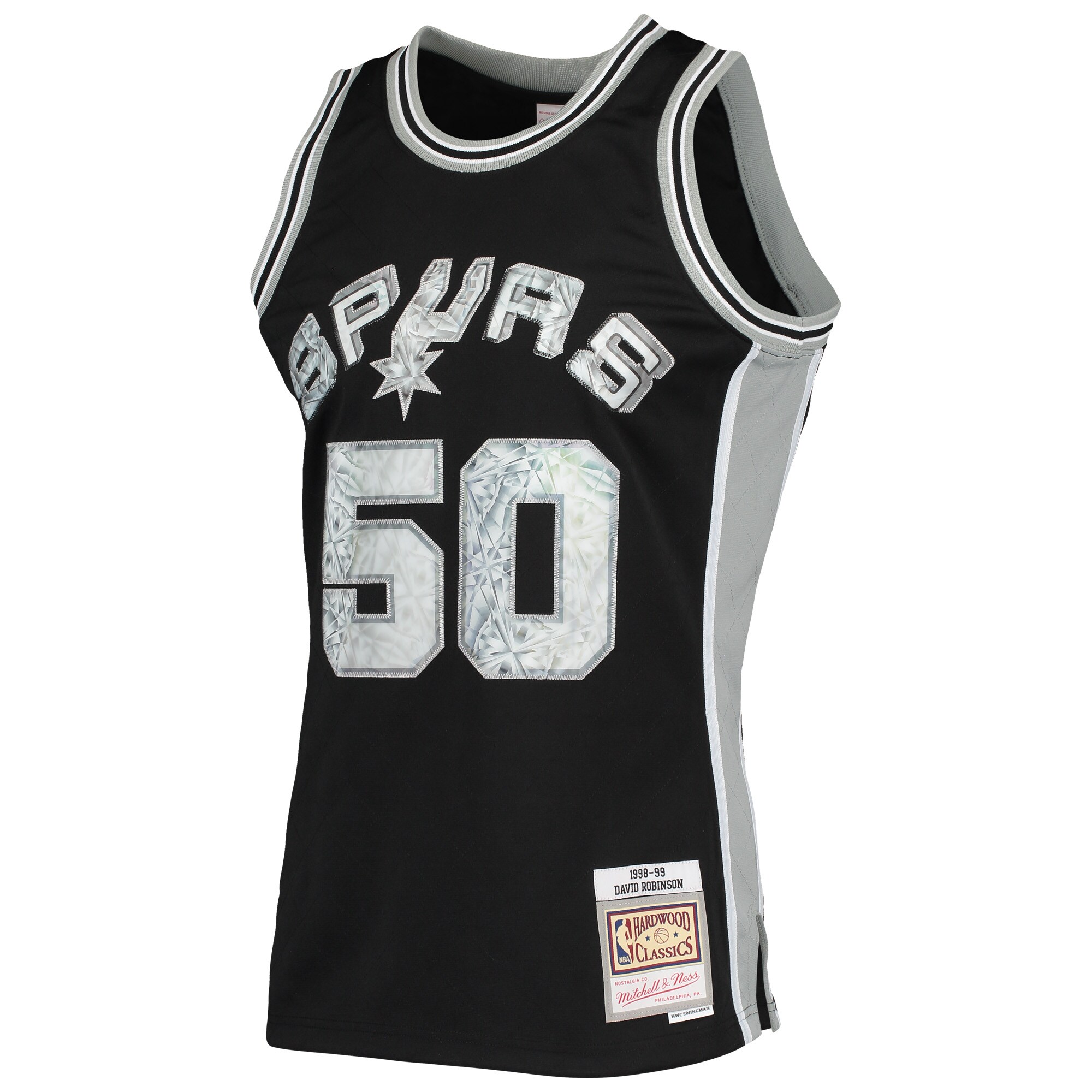 David Robinson San Antonio Spurs Mitchell & Ness 1998\/99 Hardwood Classics 75th Anniversary Diamond Swingman Jersey - Black cheap jerseys for sale - CheapJerseys.Shop
