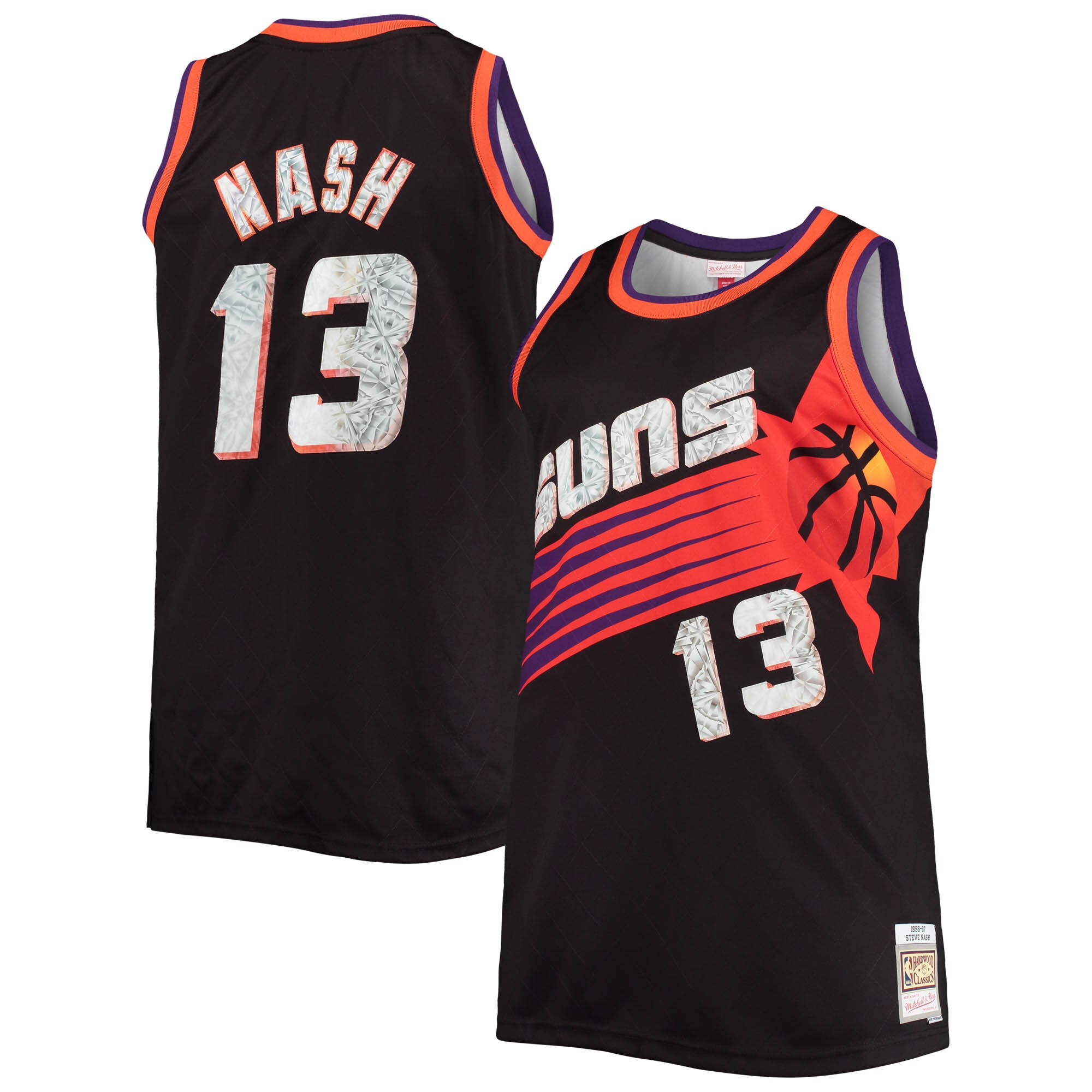 Steve Nash Phoenix Suns Mitchell & Ness Big & Tall 1996\/97 75th Anniversary Diamond Swingman Jersey - Black cheap jerseys for sale - CheapJerseys.Shop