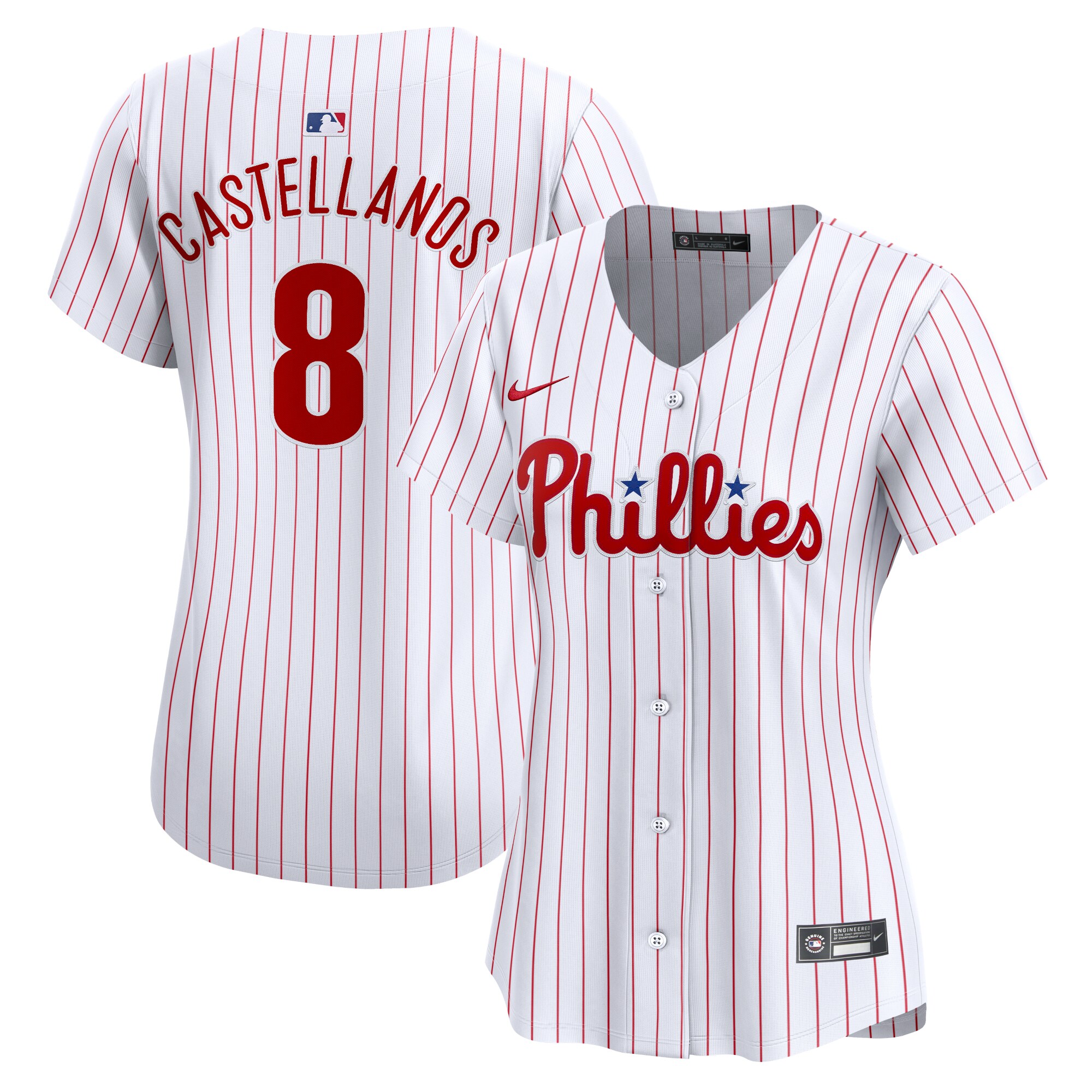 Nick Castellanos Philadelphia Phillies Women's Home Limited Player Jersey - White cheap jerseys for sale - CheapJerseys.Shop