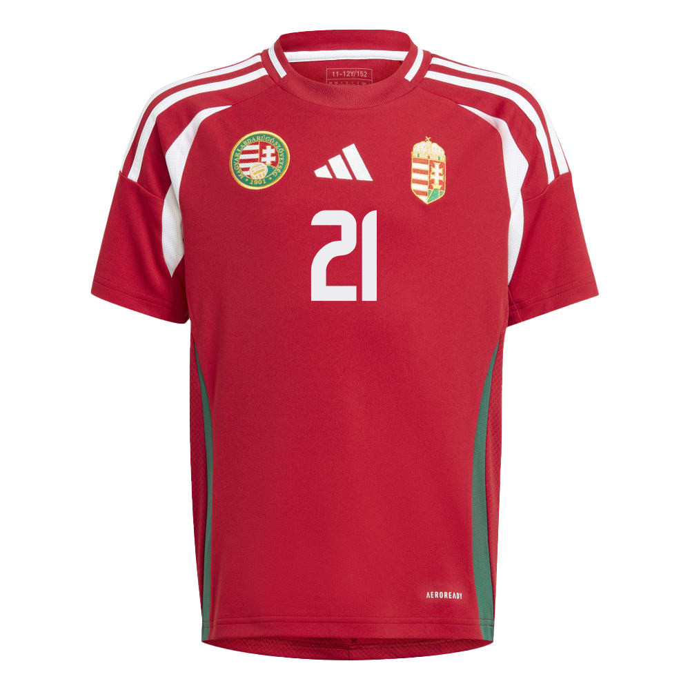 Endre Botka 21 Hungary National Team 2024/25 Home YOUTH Jersey - Red cheap jerseys for sale - CheapJerseys.Shop