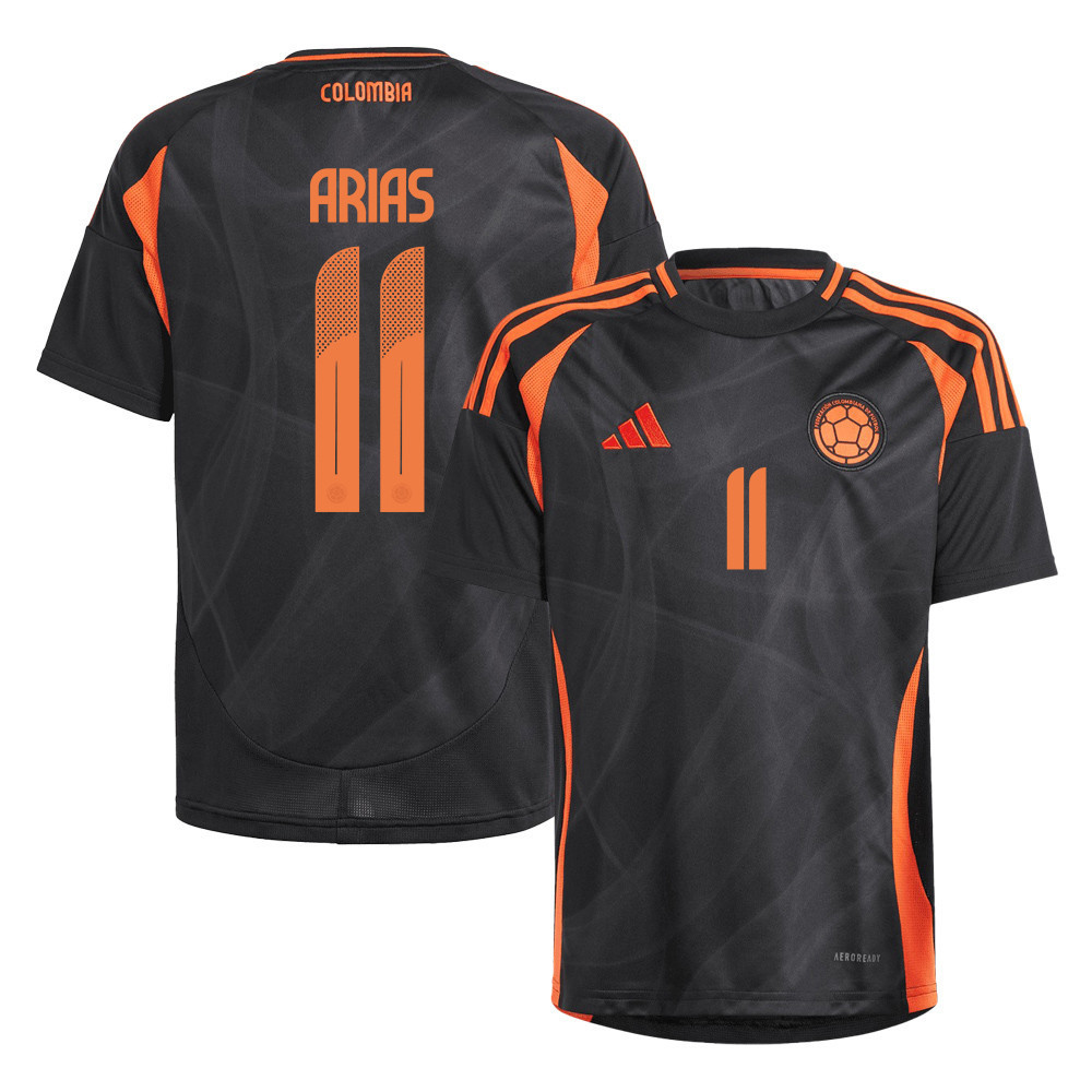 Jhon Arias 11 Colombia National Team 2024/25 Away YOUTH Jersey - Black cheap jerseys for sale - CheapJerseys.Shop
