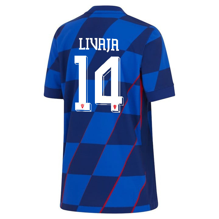 Marko Livaja 14 Croatia National Team 2024 Away YOUTH Jersey - Blue cheap jerseys for sale - CheapJerseys.Shop