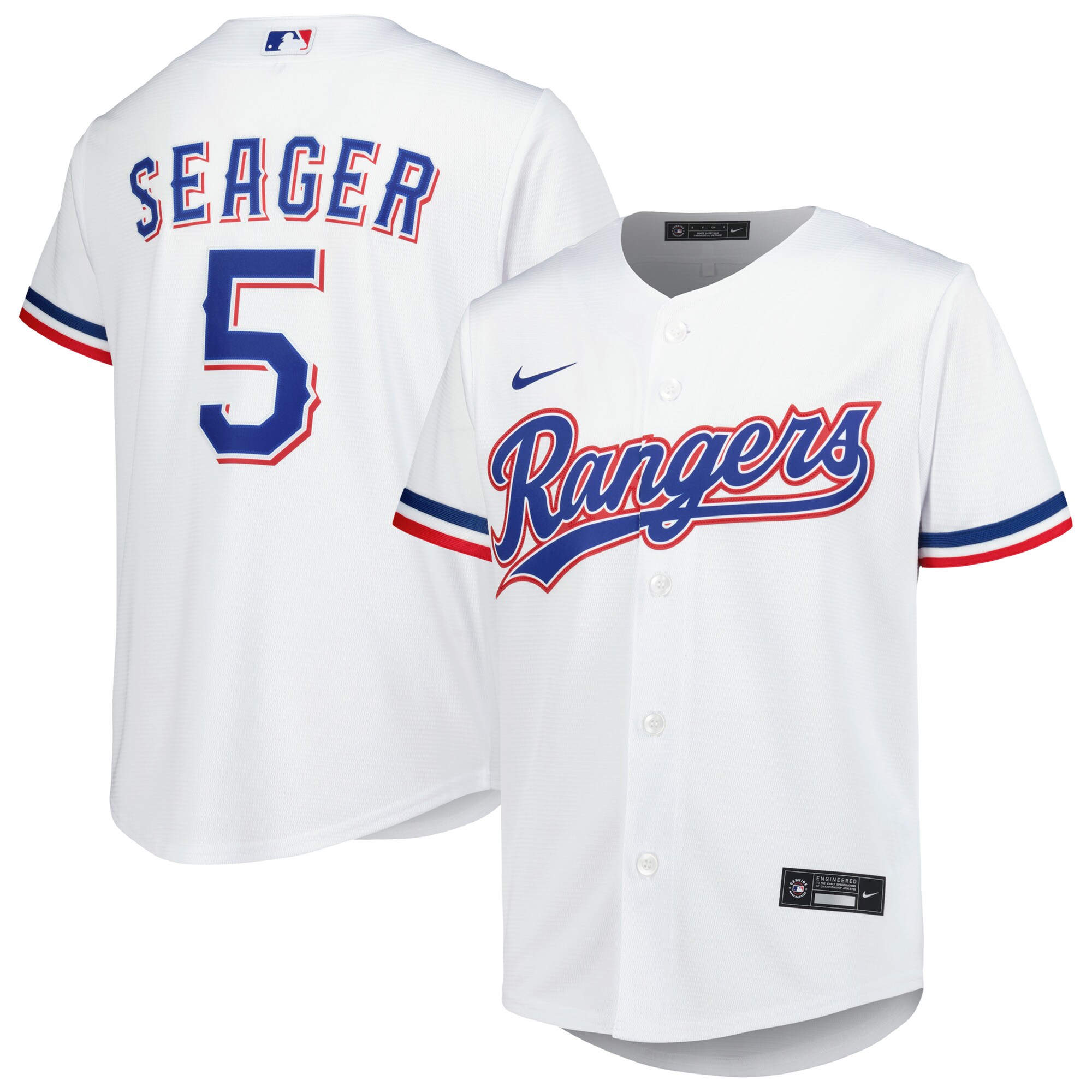 Corey Seager Texas Rangers Youth Home Replica Player Jersey - White cheap jerseys for sale - CheapJerseys.Shop