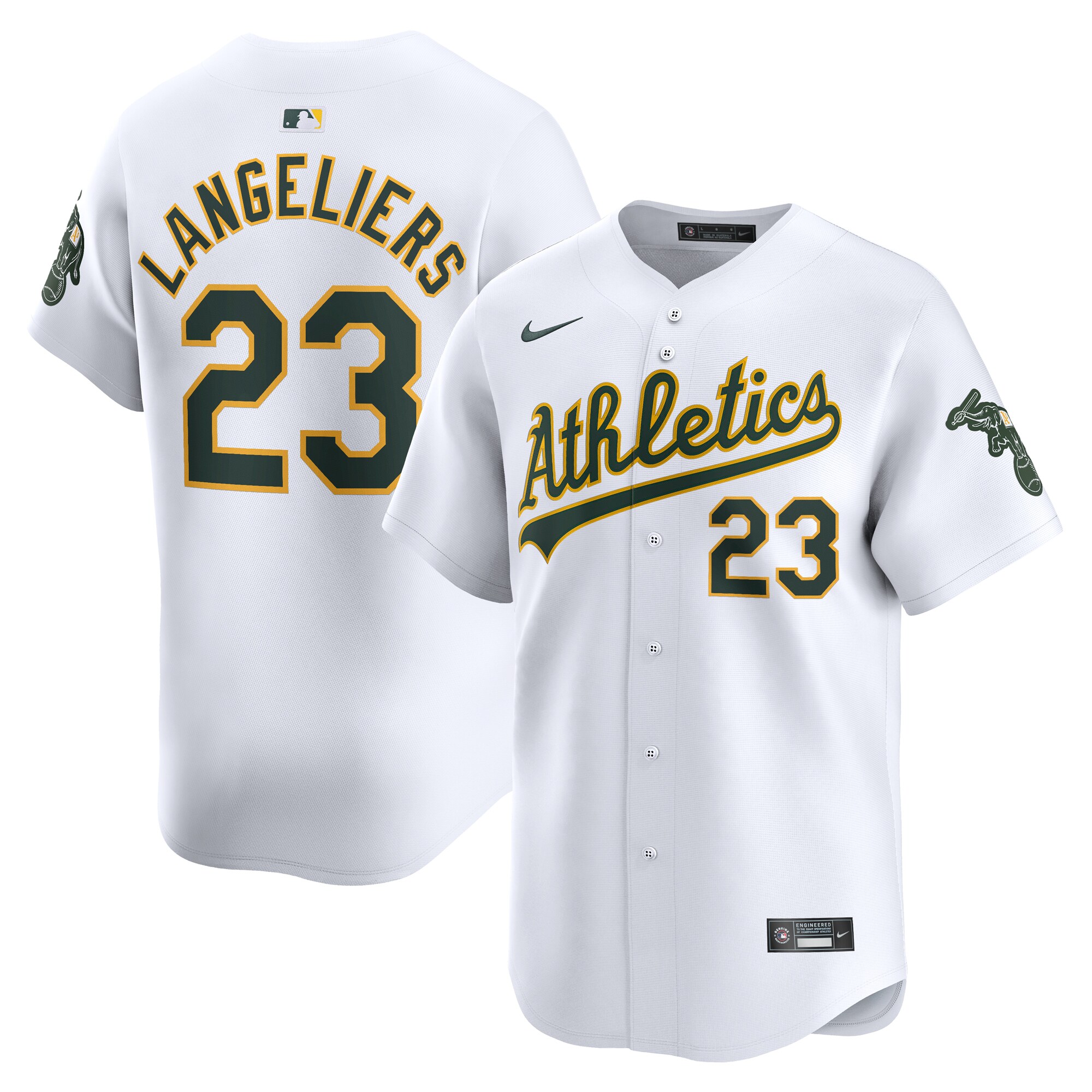 Shea Langeliers Oakland Athletics Home Limited Player Jersey - White cheap jerseys for sale - CheapJerseys.Shop