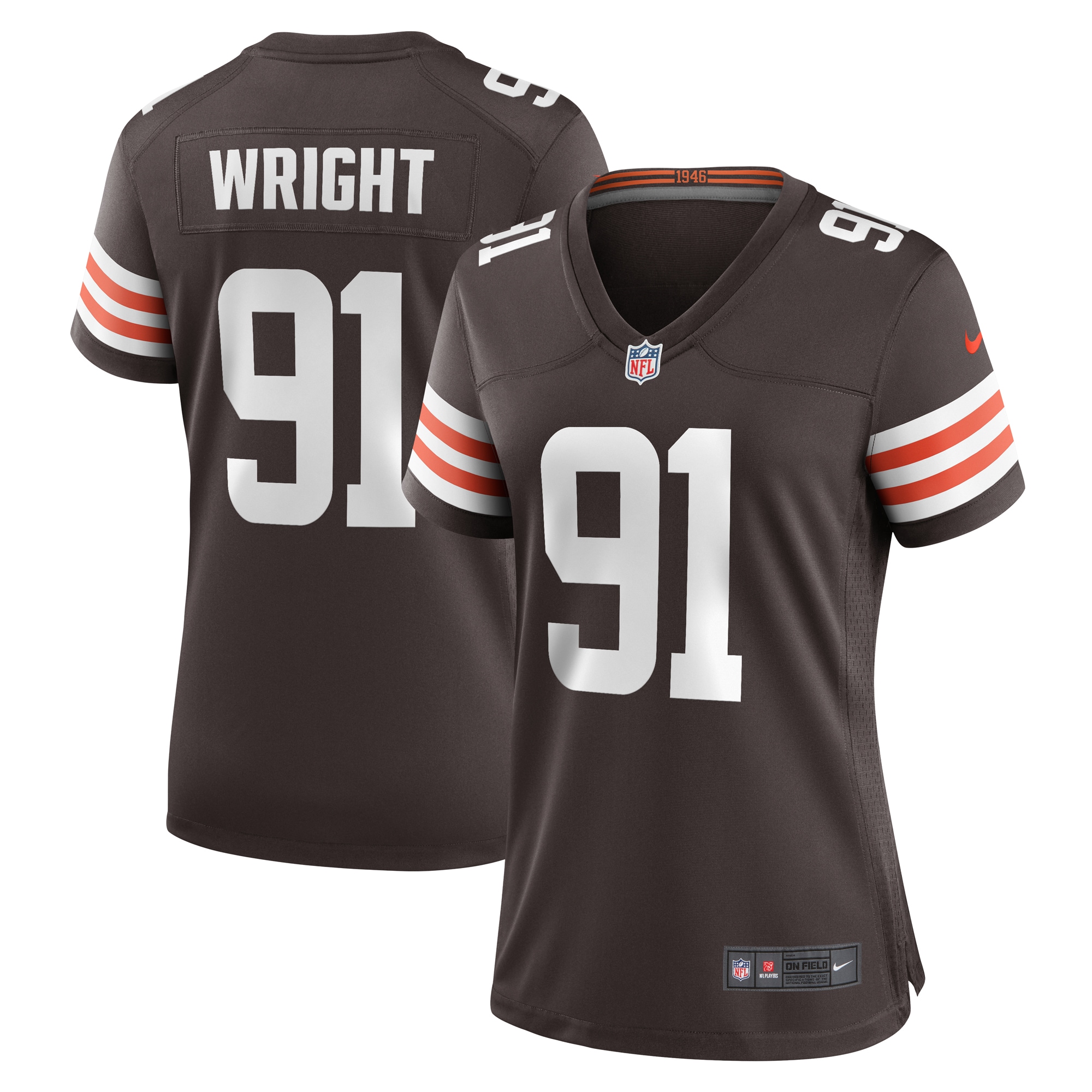 Alex Wright Cleveland Browns Women's Team Game Jersey - Brown cheap jerseys for sale - CheapJerseys.Shop