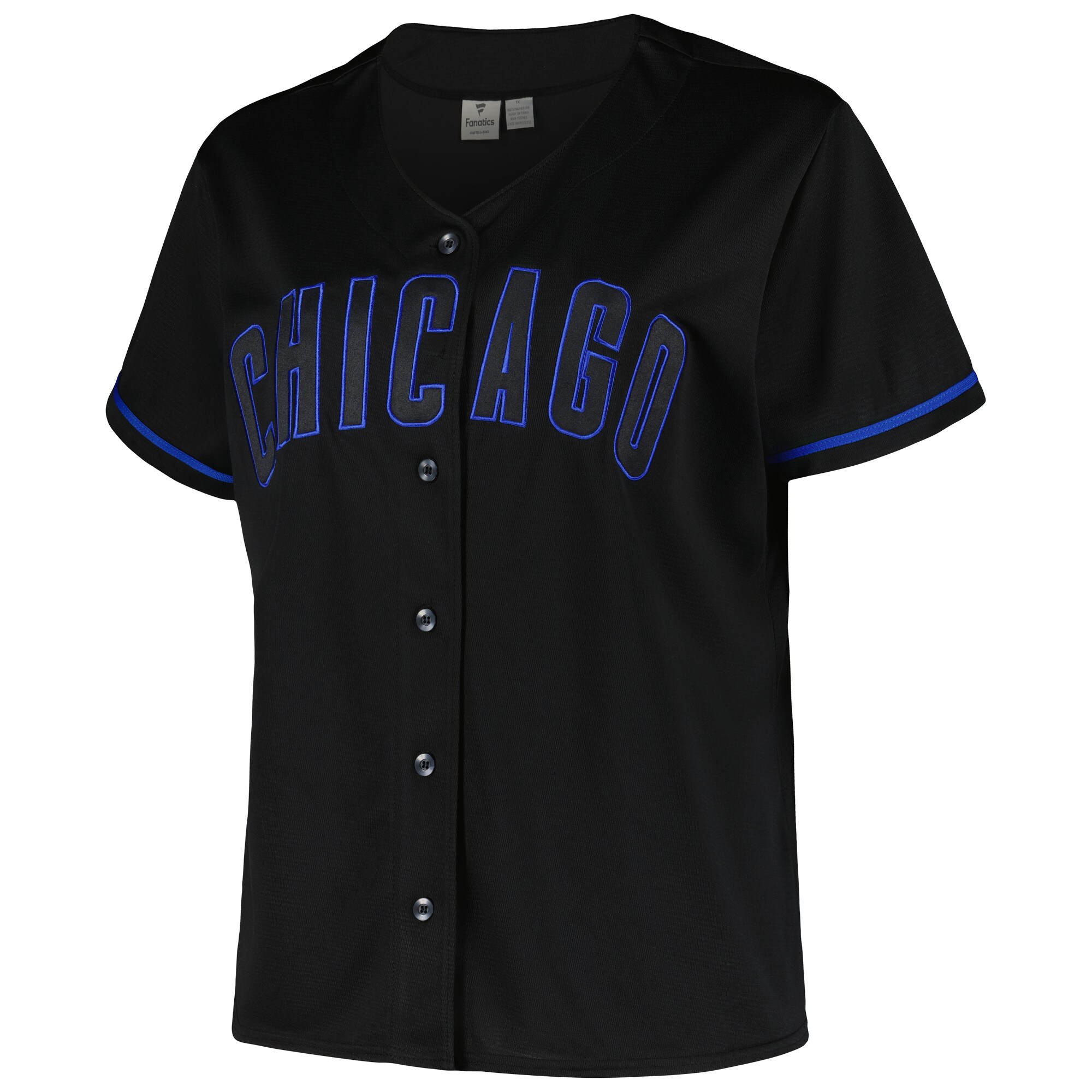 Chicago Cubs Profile Women's Plus Size Pop Fashion Jersey - Black cheap jerseys for sale - CheapJerseys.Shop