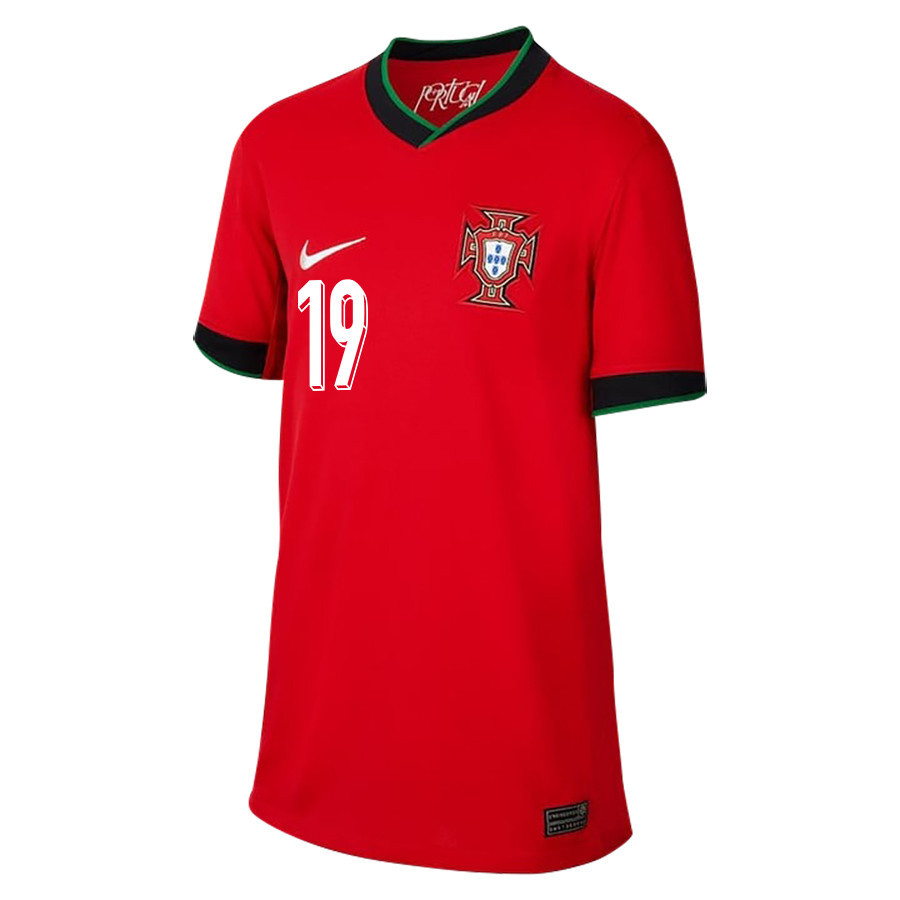 João Mário 19 Portugal National Team 2024/25 Home YOUTH Jersey - Red cheap jerseys for sale - CheapJerseys.Shop