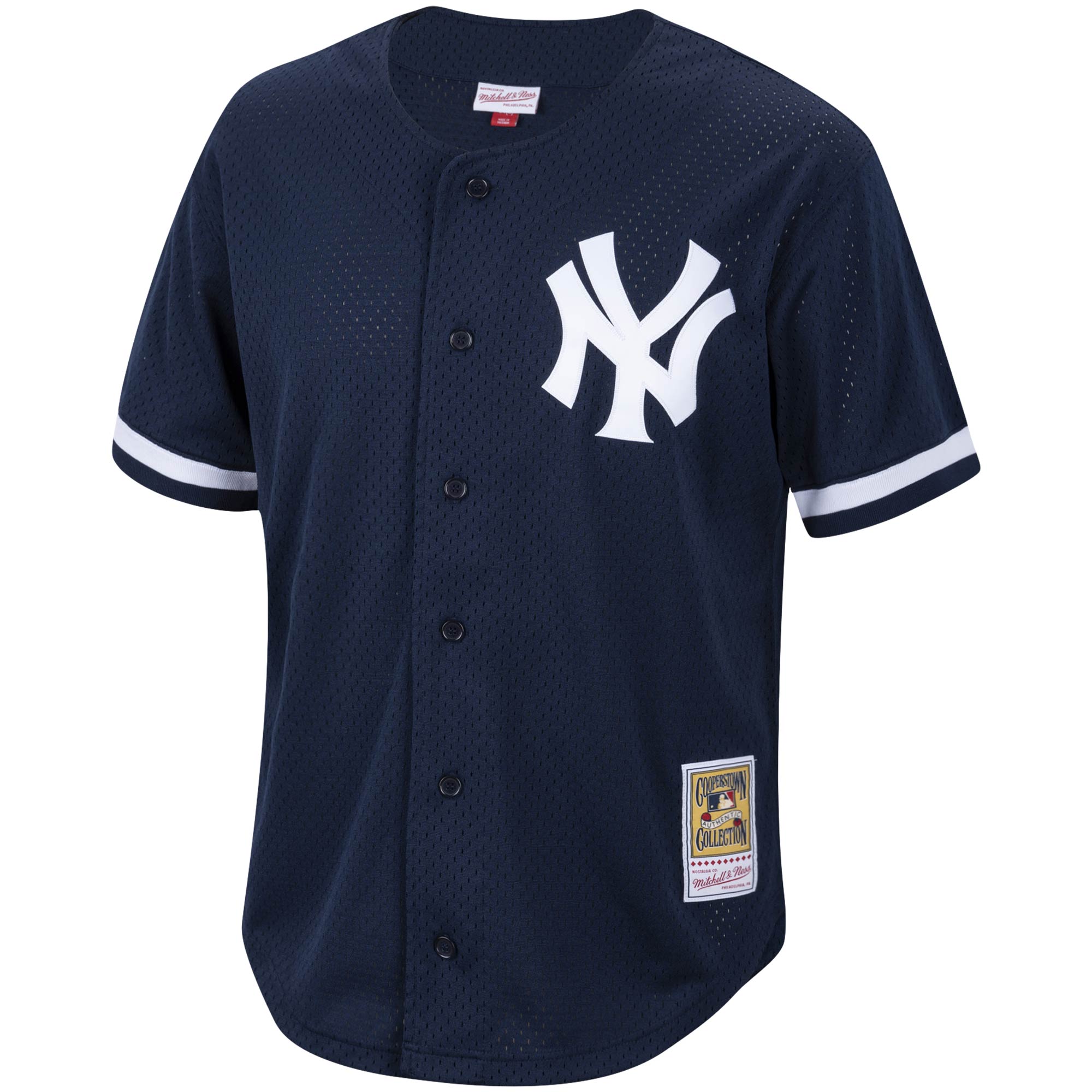 Reggie Jackson New York Yankees Mitchell & Ness Cooperstown Collection Mesh Batting Practice Button-Up Jersey - Navy cheap jerseys for sale - CheapJerseys.Shop