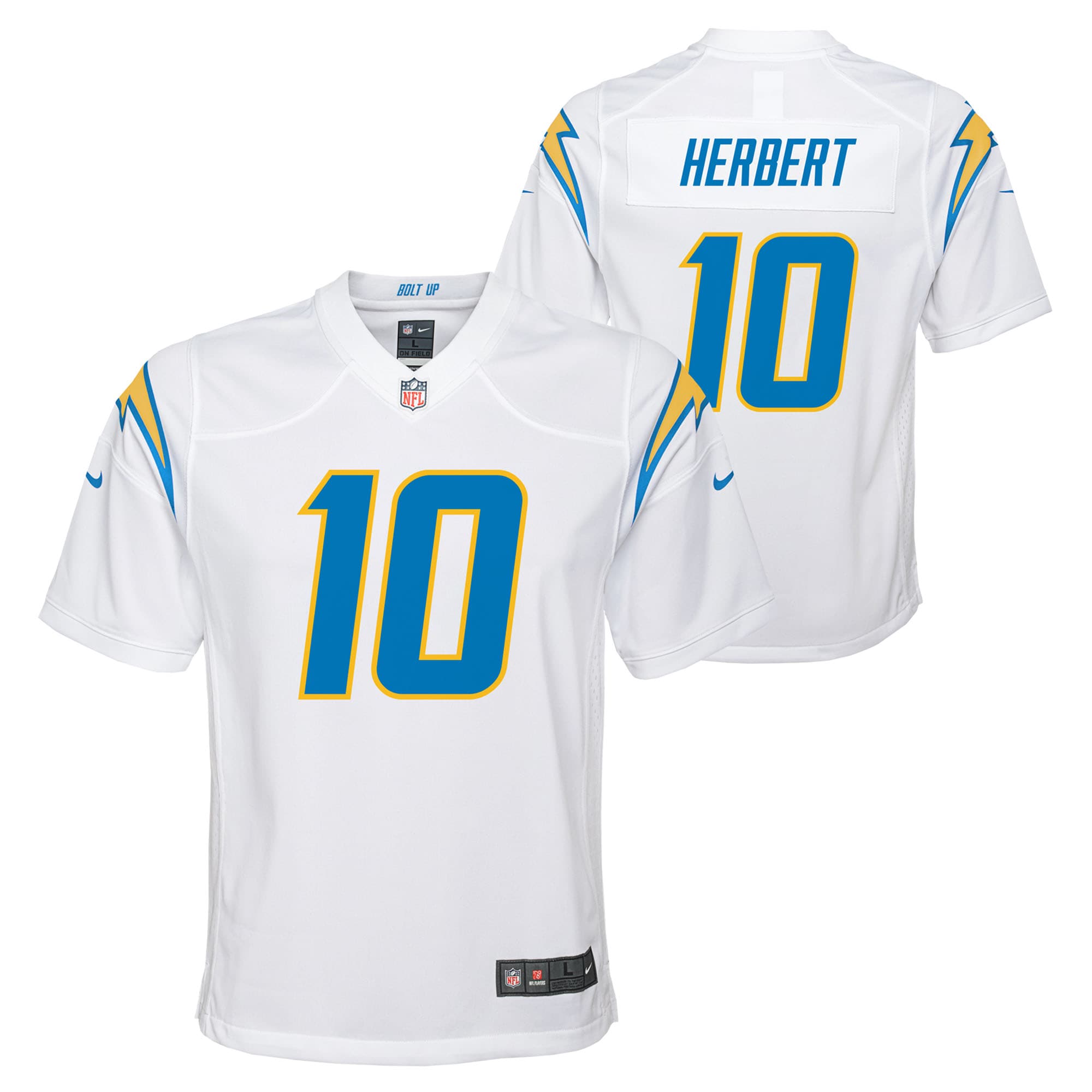 Justin Herbert Los Angeles Chargers Youth Game Jersey - White cheap jerseys for sale - CheapJerseys.Shop