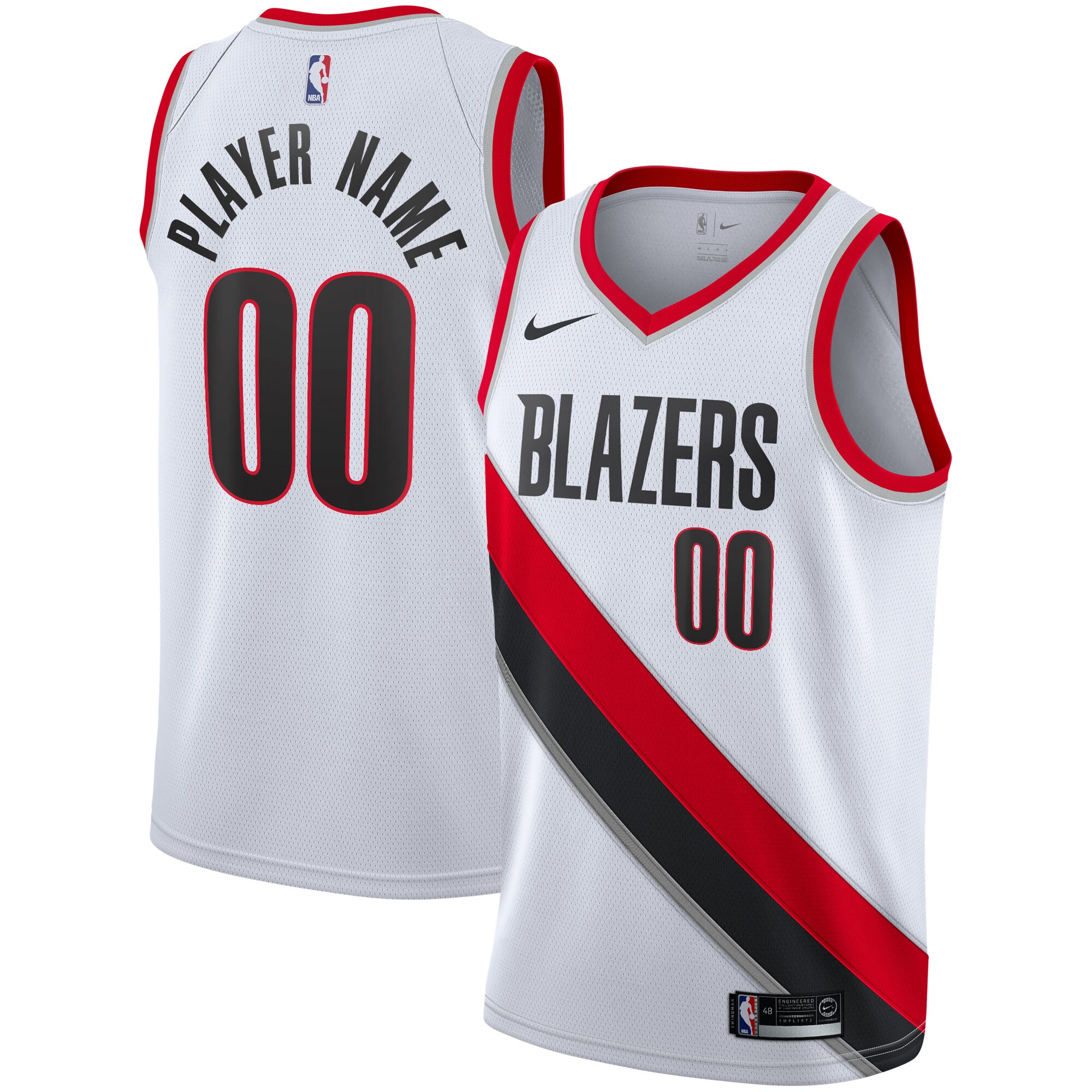 Portland Trail Blazers 2020\/21 Swingman Custom Jersey - Association Edition - White cheap jerseys for sale - CheapJerseys.Shop