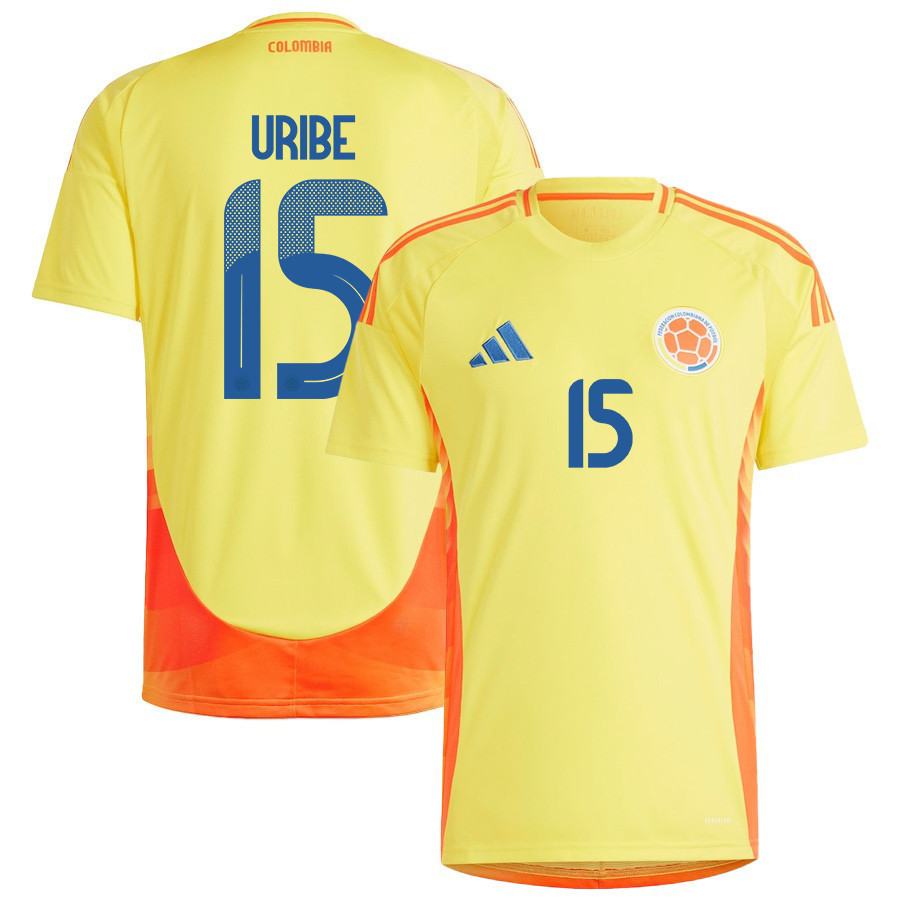 Mateus Uribe 15 Colombia National Team 2024/25 Home Men Jersey - Yellow cheap jerseys for sale - CheapJerseys.Shop