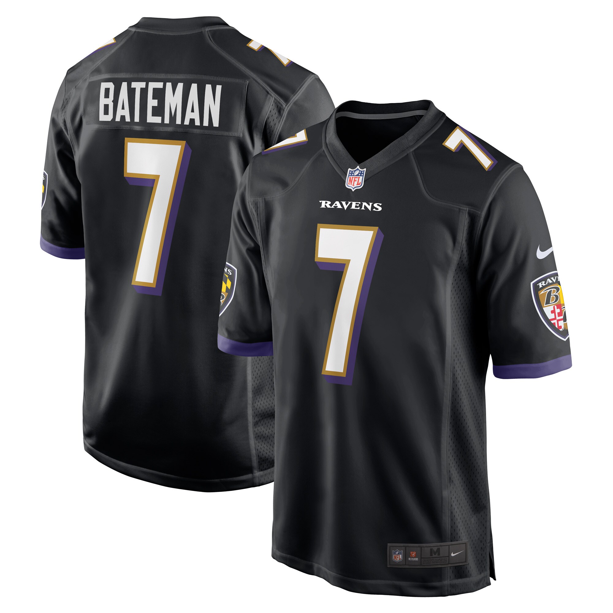 Rashod Bateman Baltimore Ravens Game Player Jersey - Black cheap jerseys for sale - CheapJerseys.Shop