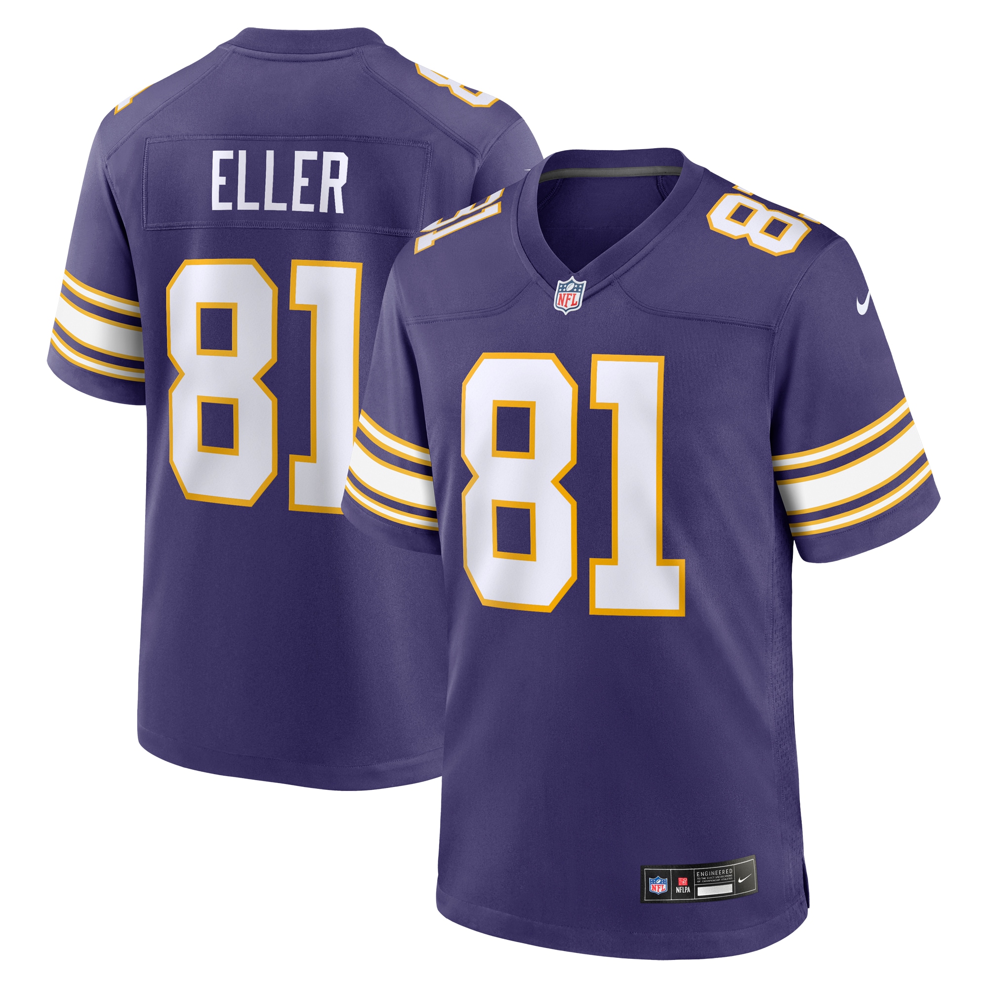 Carl Eller Minnesota Vikings Classic Retired Player Jersey - Purple cheap jerseys for sale - CheapJerseys.Shop