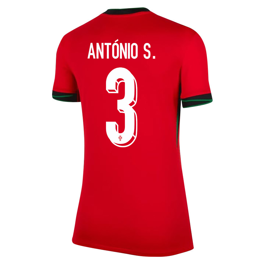 António Silva 3 Portugal National Team 2024/25 Home WOMEN Jersey - Red cheap jerseys for sale - CheapJerseys.Shop