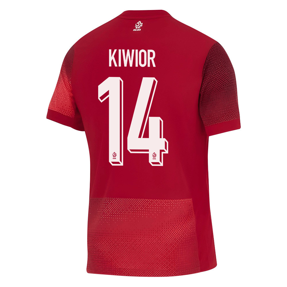 Jakub Kiwior 14 Poland National Team 2024/25 Away Men Jersey - Red cheap jerseys for sale - CheapJerseys.Shop