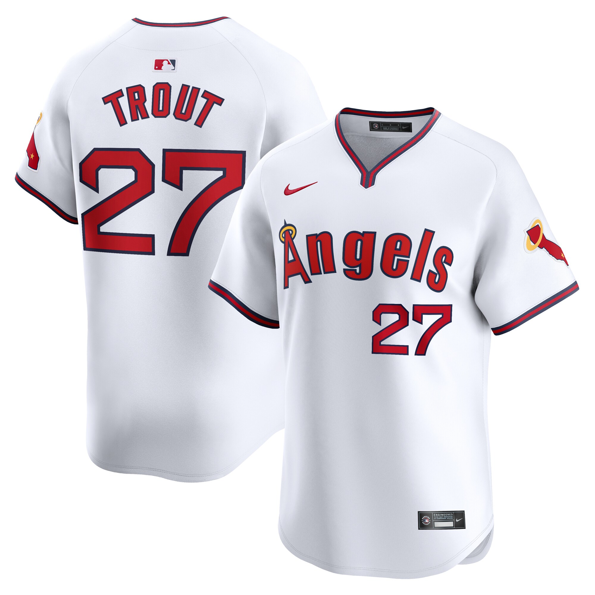 Mike Trout Los Angeles Angels Alternate Limited Player Jersey\u00c2\u00a0\u00e2\u20ac\u201c White cheap jerseys for sale - CheapJerseys.Shop