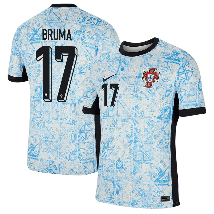 Bruma 17 Portugal National Team 2024/25 Away Men Jersey - Cream/Blue cheap jerseys for sale - CheapJerseys.Shop