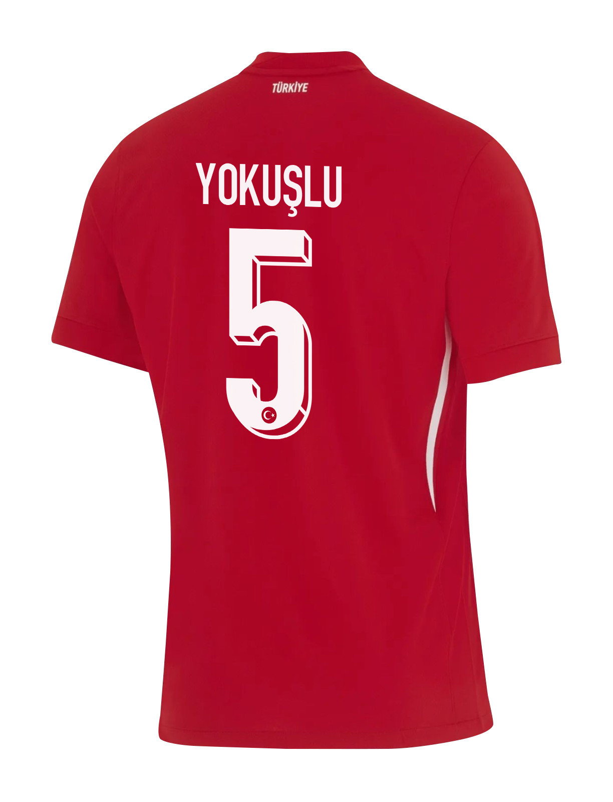 Okay Yokuşlu 5 Turkey National Team 2024 Away Stadium Men Jersey - Red cheap jerseys for sale - CheapJerseys.Shop