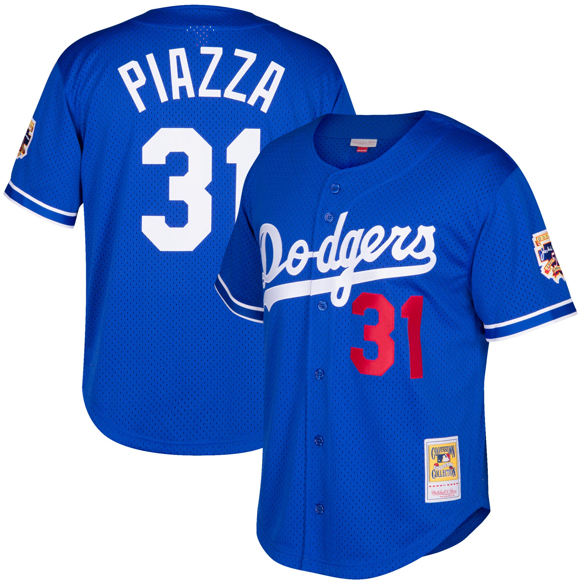 Mike Piazza Los Angeles Dodgers Mitchell & Ness Cooperstown Collection Mesh Batting Practice Button-Up Jersey - Royal cheap jerseys for sale - CheapJerseys.Shop