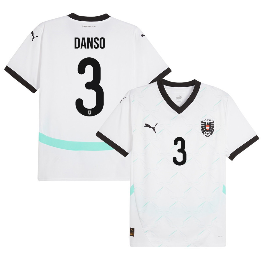 Kevin Danso 3 Austria National Team 2024/25 Away Men Jersey - White cheap jerseys for sale - CheapJerseys.Shop