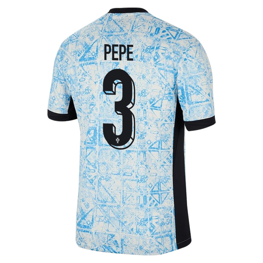 Pepe 3 Portugal National Team 2024/25 Away Men Jersey - Cream/Blue cheap jerseys for sale - CheapJerseys.Shop