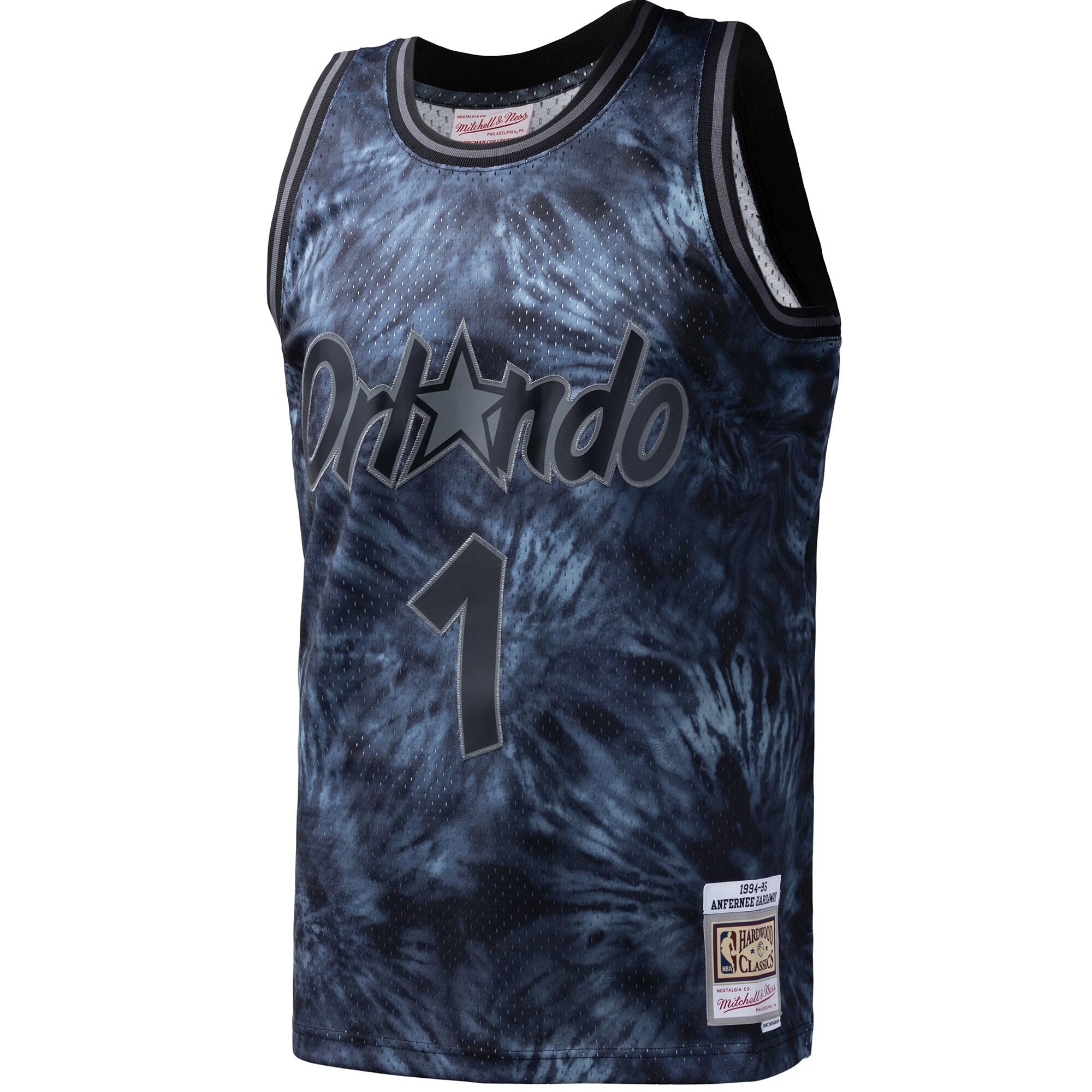 Penny Hardaway Orlando Magic Mitchell & Ness Hardwood Classics 1984\/85 Tie-Dye Swingman Jersey - Black cheap jerseys for sale - CheapJerseys.Shop