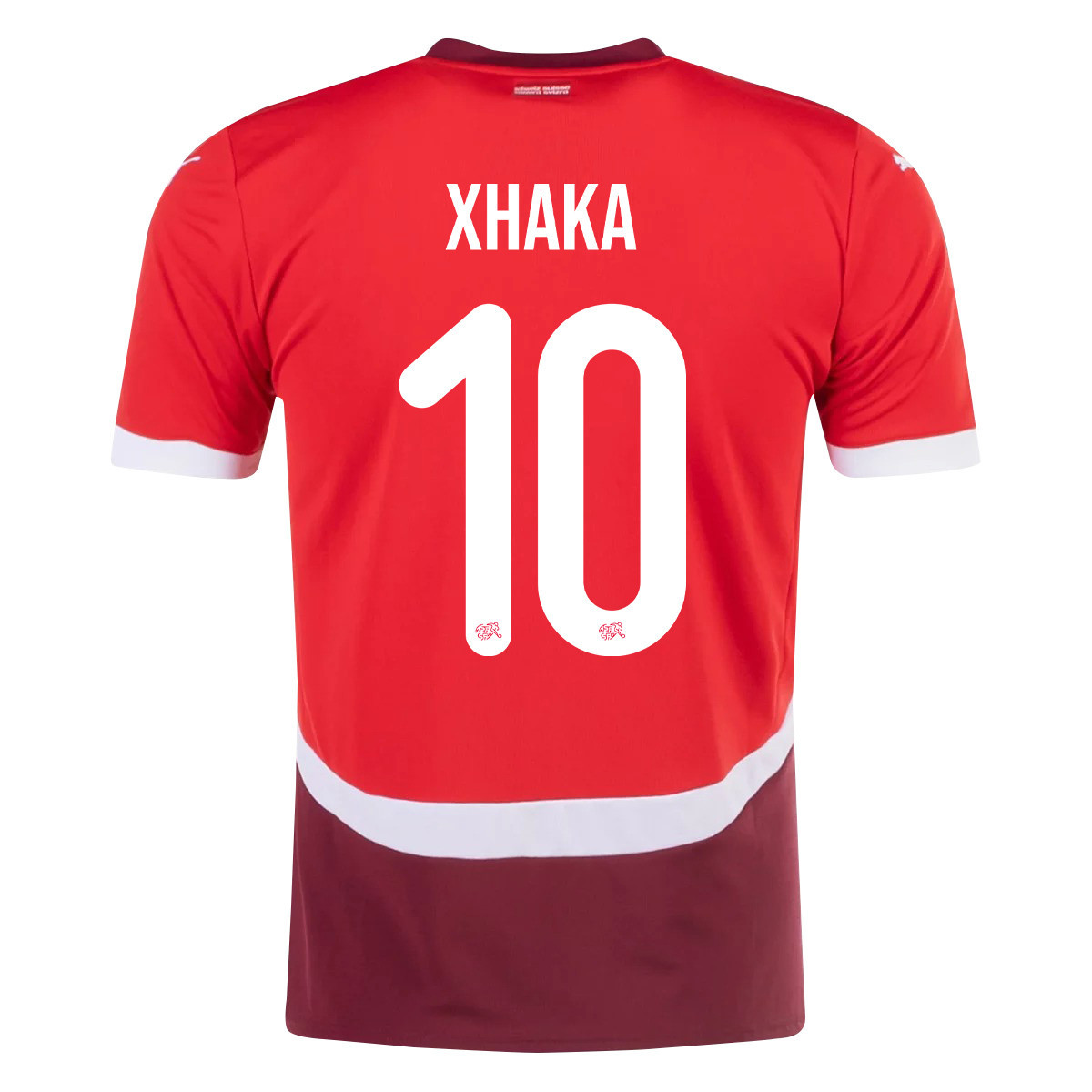 Granit Xhaka 10 Switzerland National Team 2024/25 Home Men Jersey - Red cheap jerseys for sale - CheapJerseys.Shop