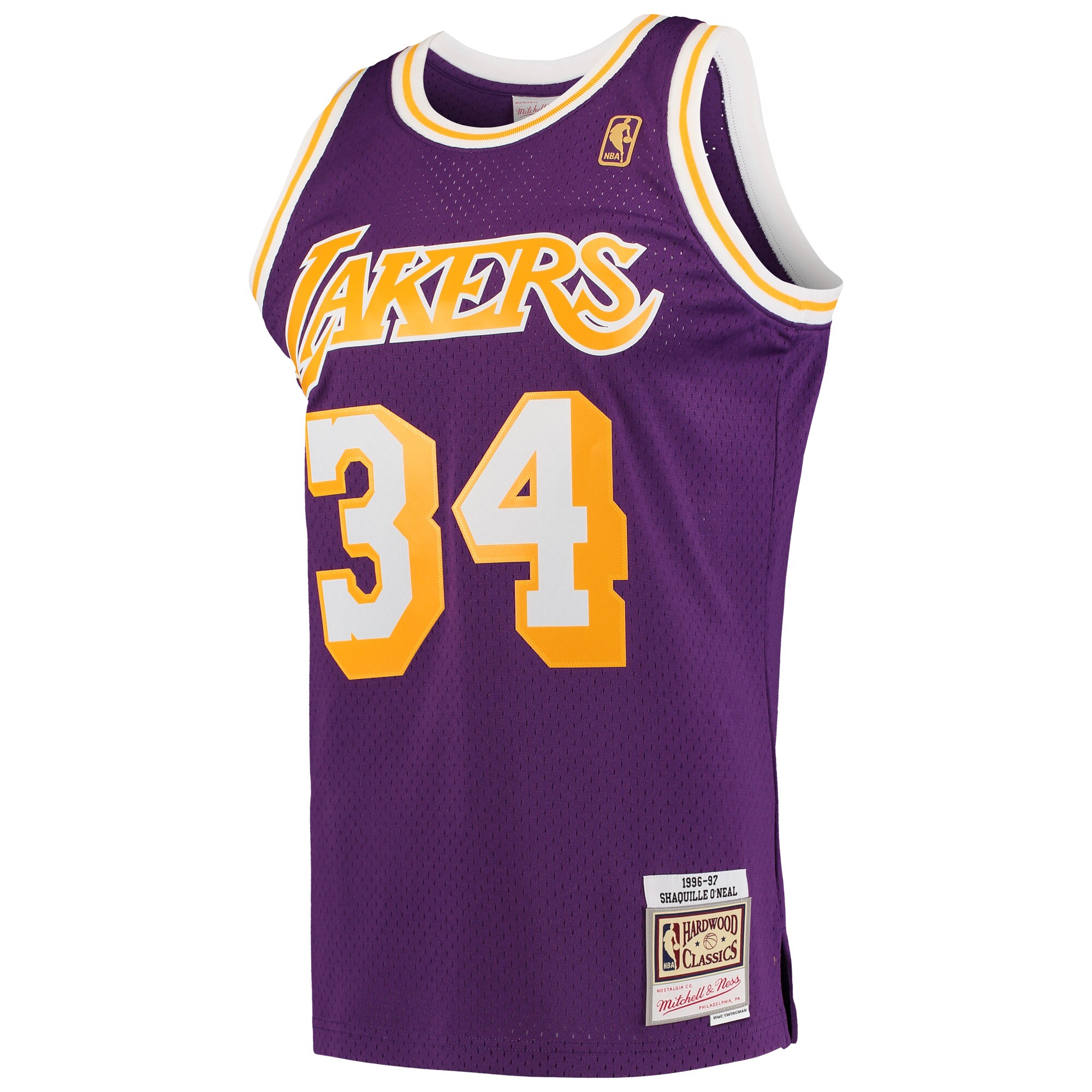Shaquille O'Neal Los Angeles Lakers Mitchell & Ness Hardwood Classics Swingman Jersey - Purple cheap jerseys for sale - CheapJerseys.Shop