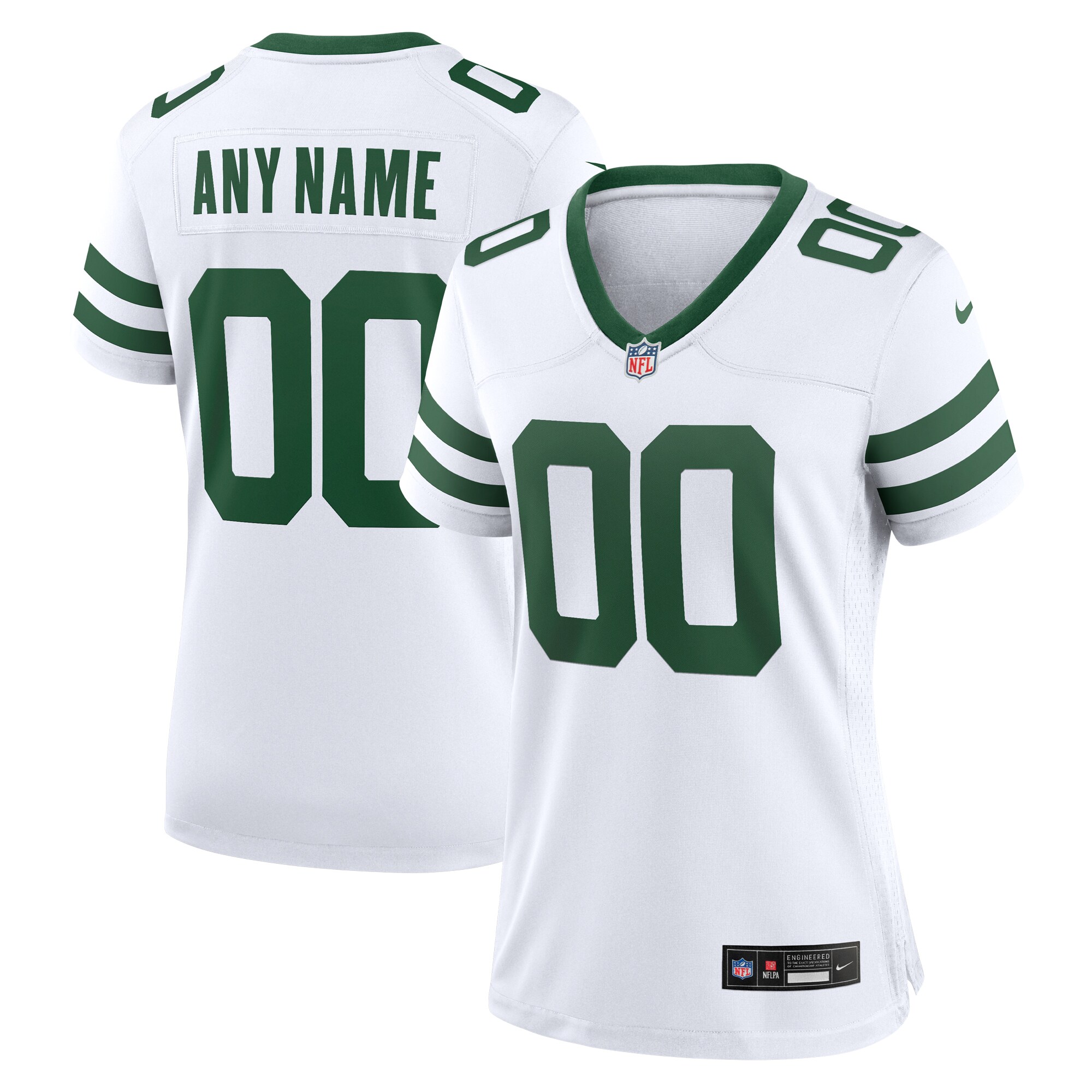 New York Jets Women's Custom Game Jersey - Legacy White cheap jerseys for sale - CheapJerseys.Shop