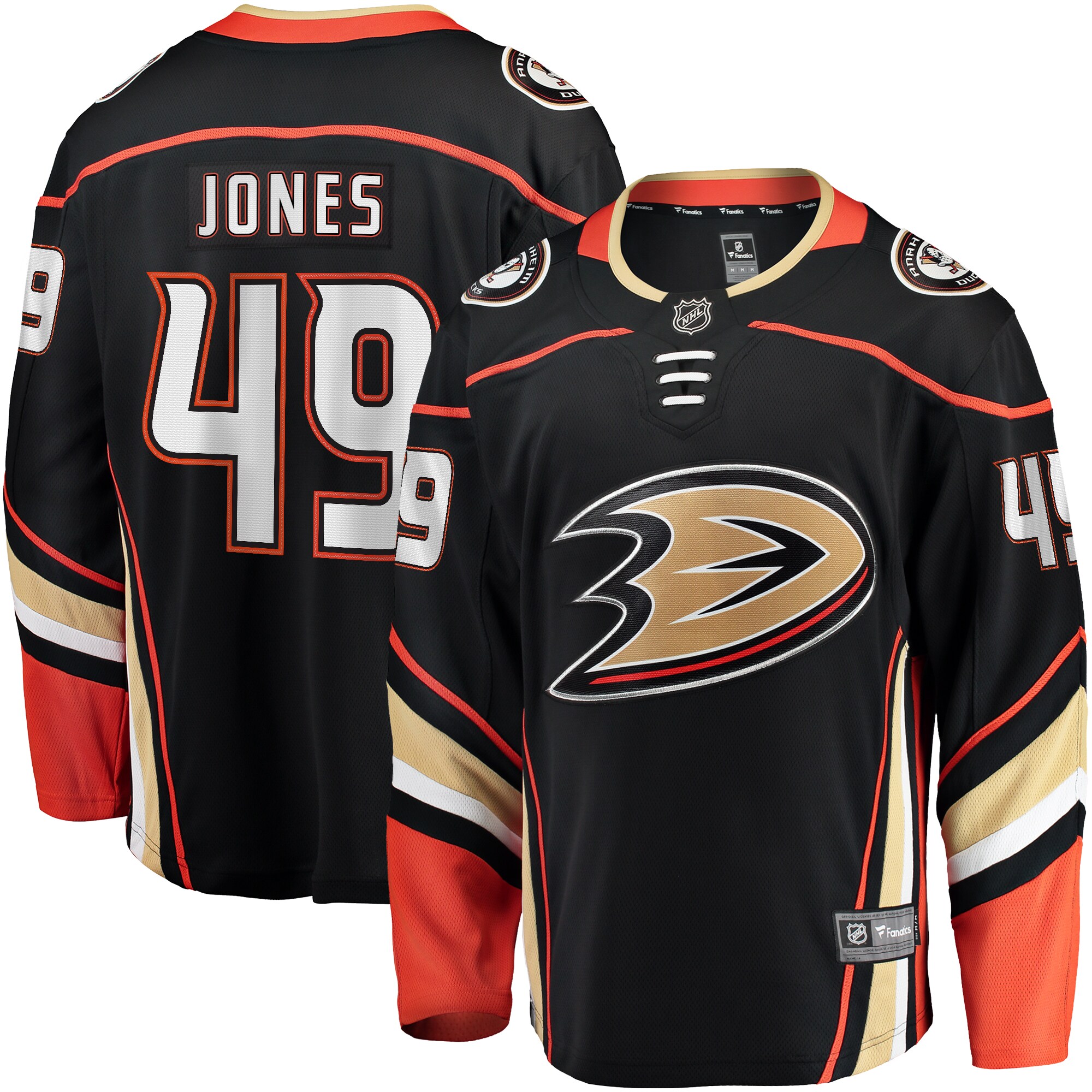 Max Jones Anaheim Ducks Fanatics Home Breakaway Jersey - Black cheap jerseys for sale - CheapJerseys.Shop