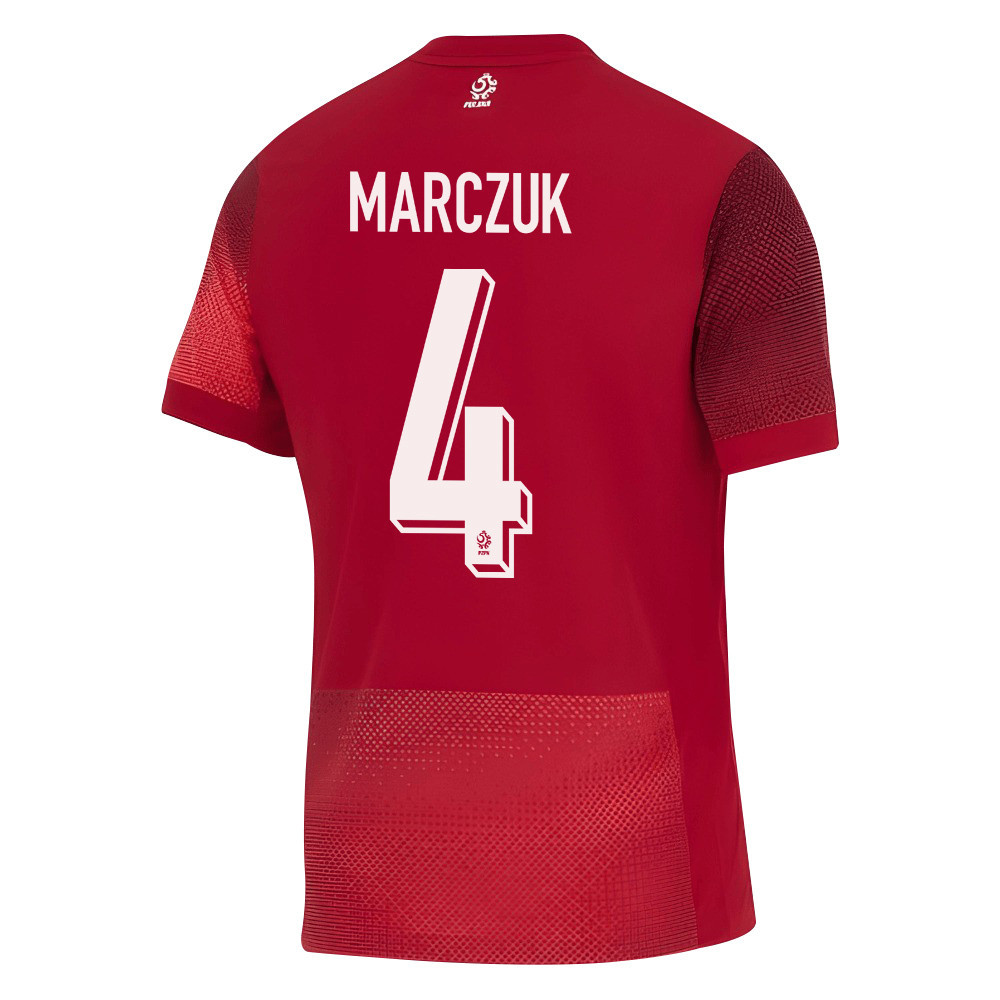 Dominik Marczuk 4 Poland National Team 2024/25 Away Men Jersey - Red cheap jerseys for sale - CheapJerseys.Shop