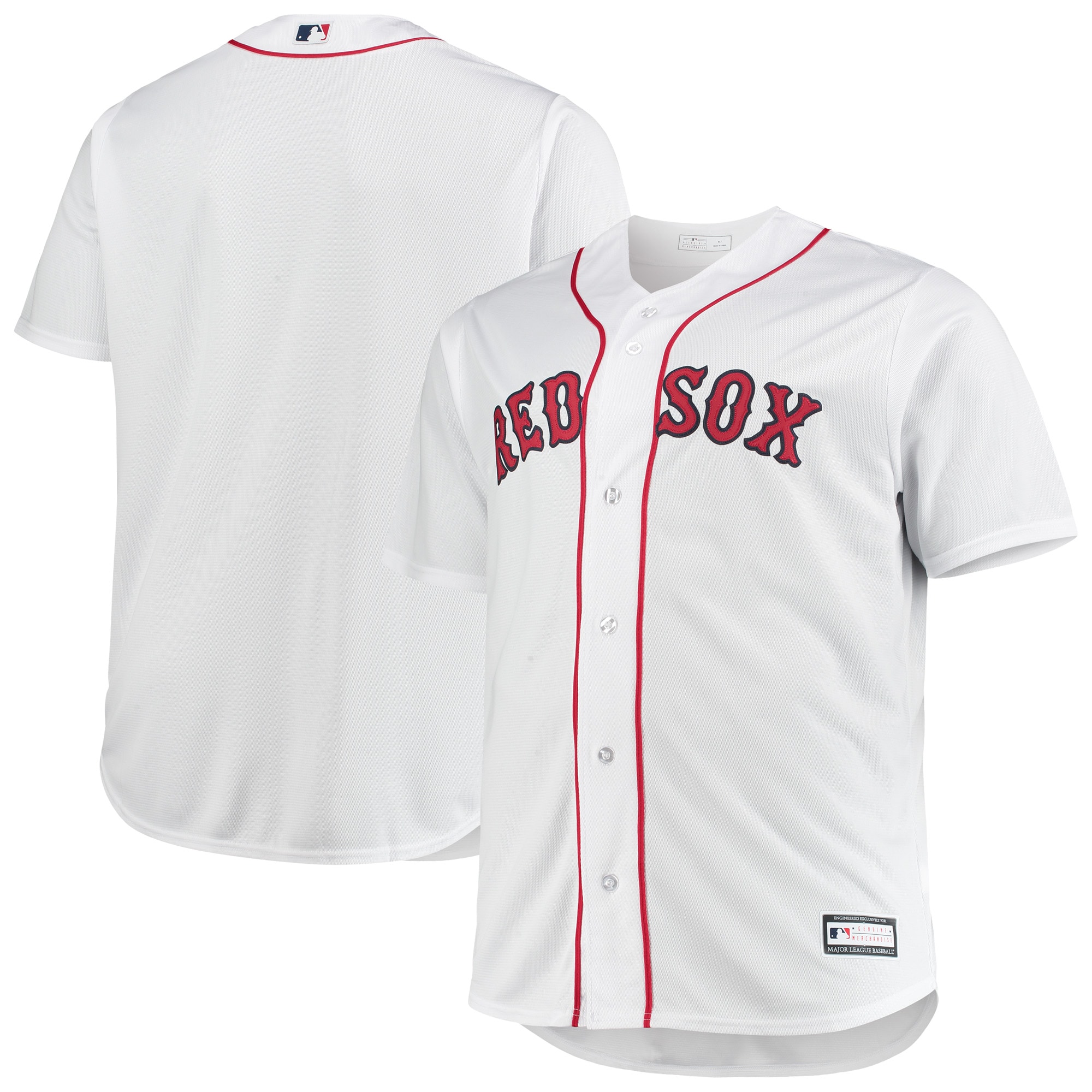 Boston Red Sox Big & Tall Home Replica Team Jersey - White cheap jerseys for sale - CheapJerseys.Shop