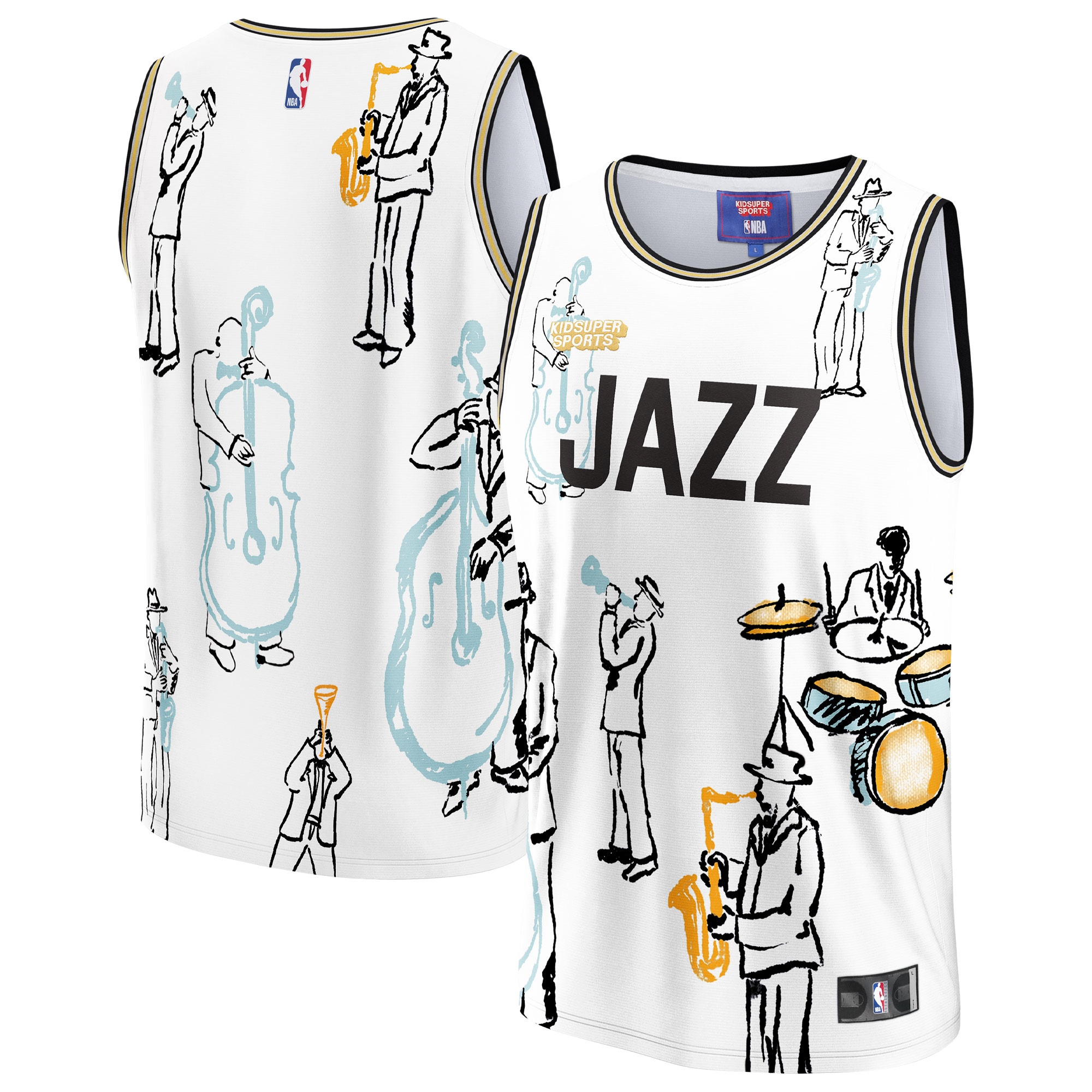 Utah Jazz & KidSuper Studios by Fanatics Unisex Hometown Jersey - White cheap jerseys for sale - CheapJerseys.Shop