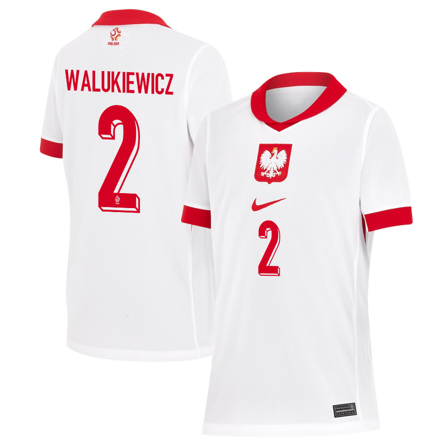 Sebastian Walukiewicz 2 Poland National Team 2024/25 Home YOUTH Jersey - White cheap jerseys for sale - CheapJerseys.Shop